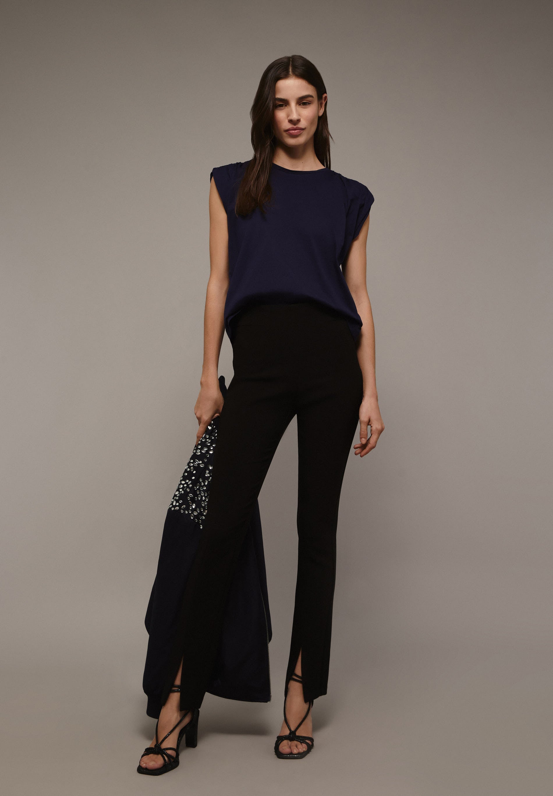 T-SHIRT WITH GATHERED SHOULDER DETAIL