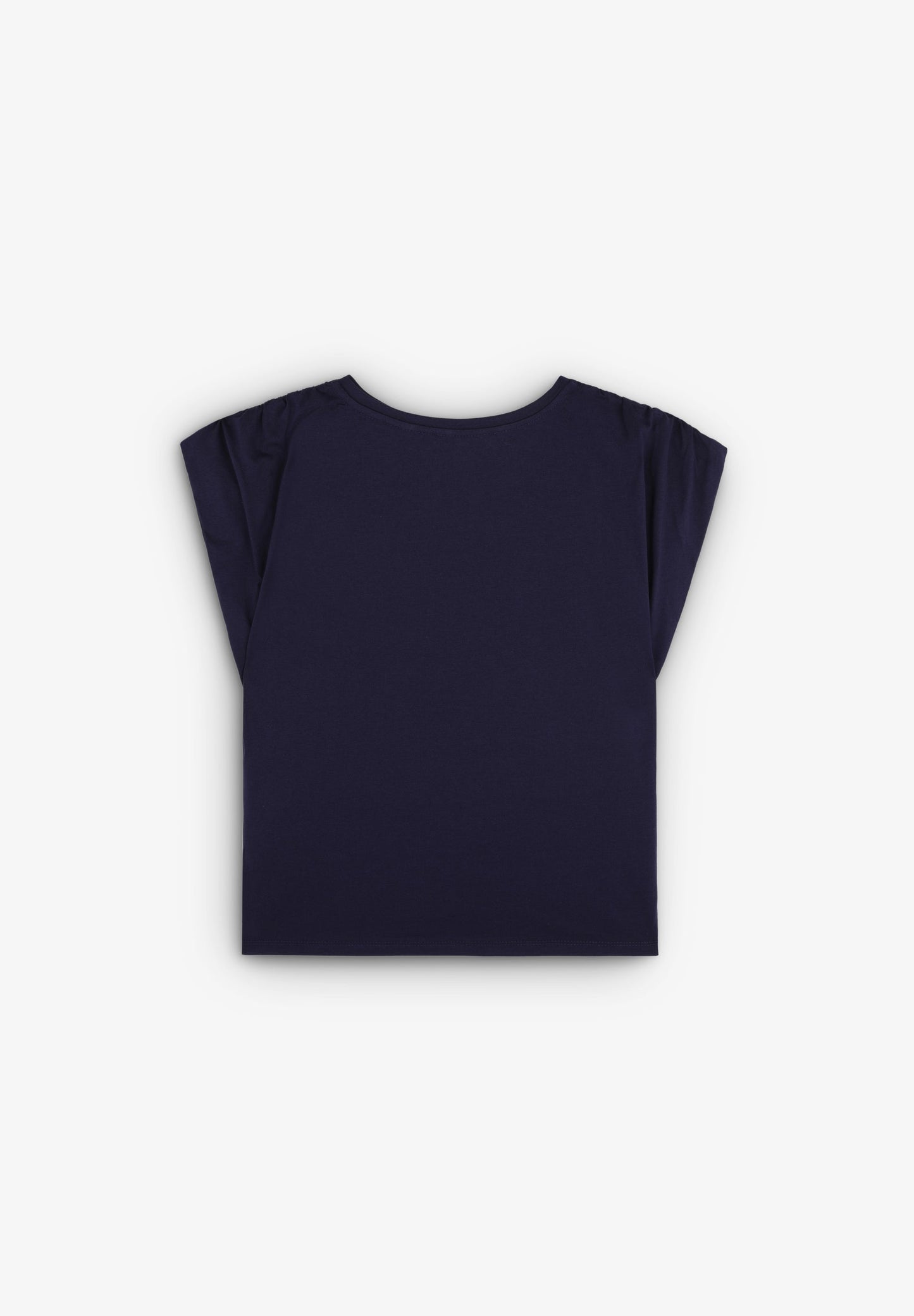 T-SHIRT WITH GATHERED SHOULDER DETAIL