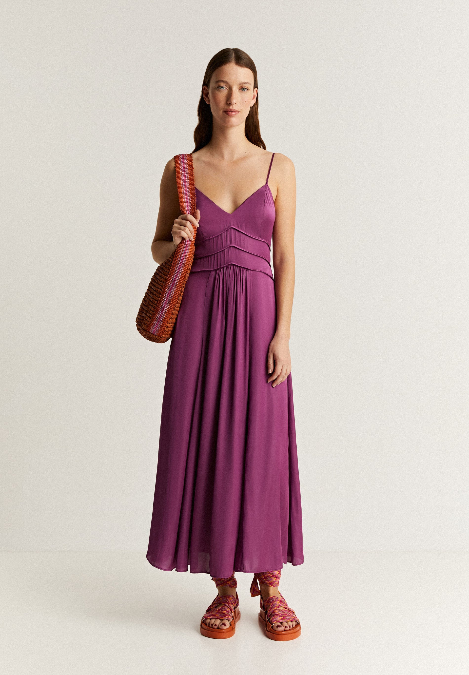 GATHERED SLIP DRESS