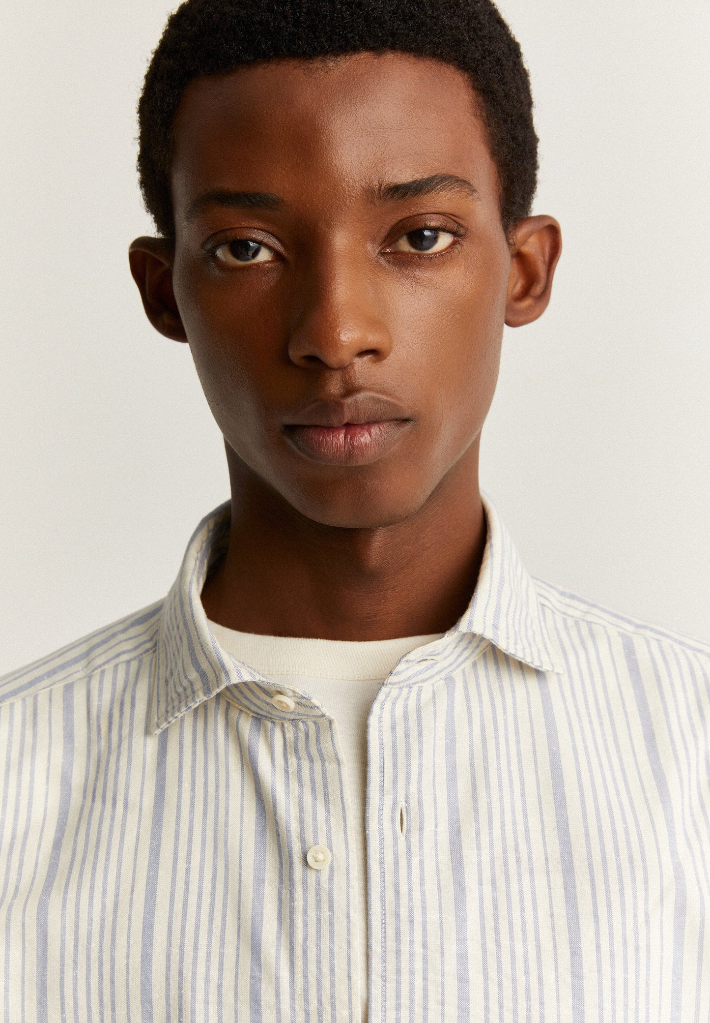 STRIPED SHIRT WITH SKULL AND PLACKET