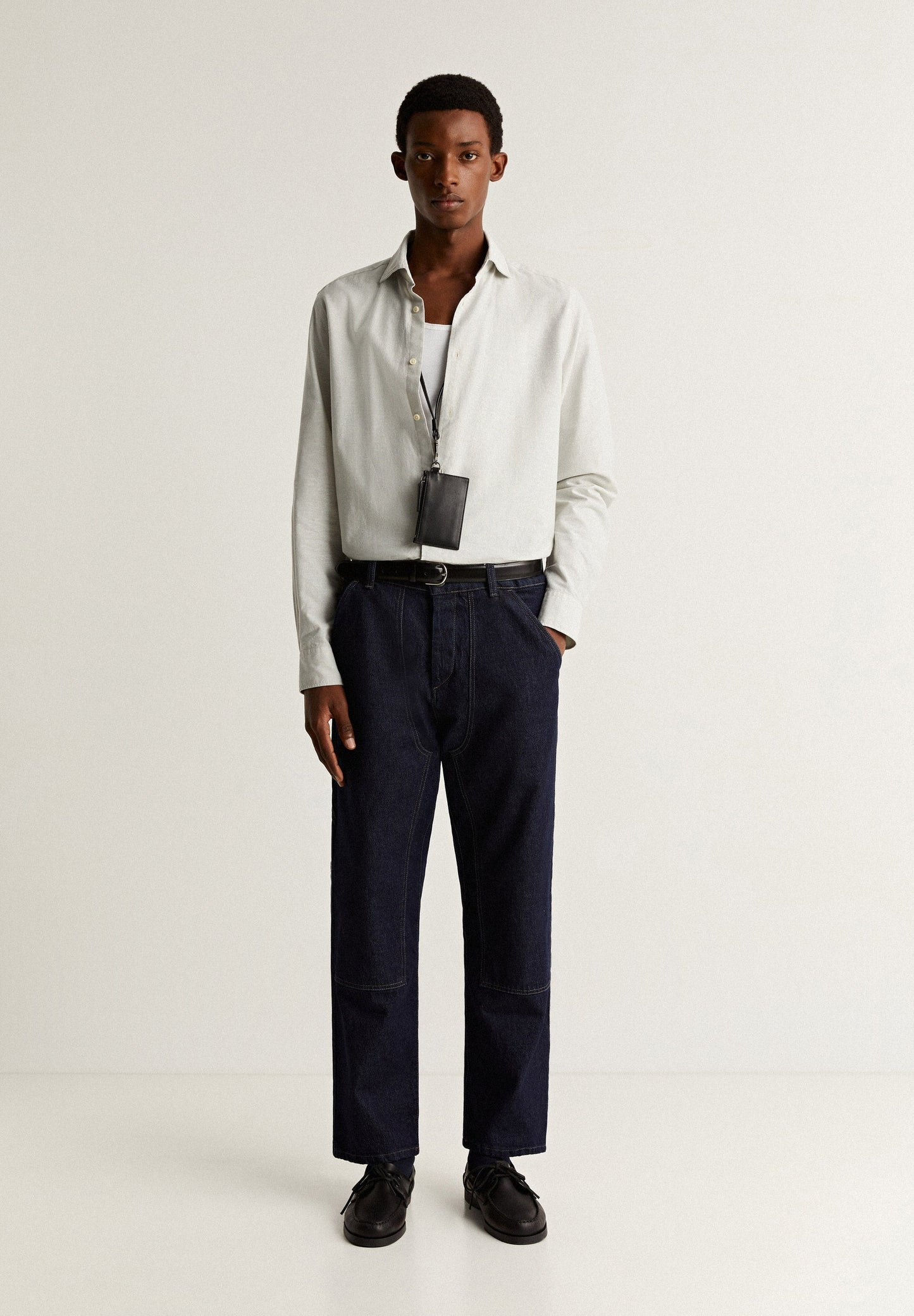 STRIPED SHIRT WITH SKULL AND PLACKET