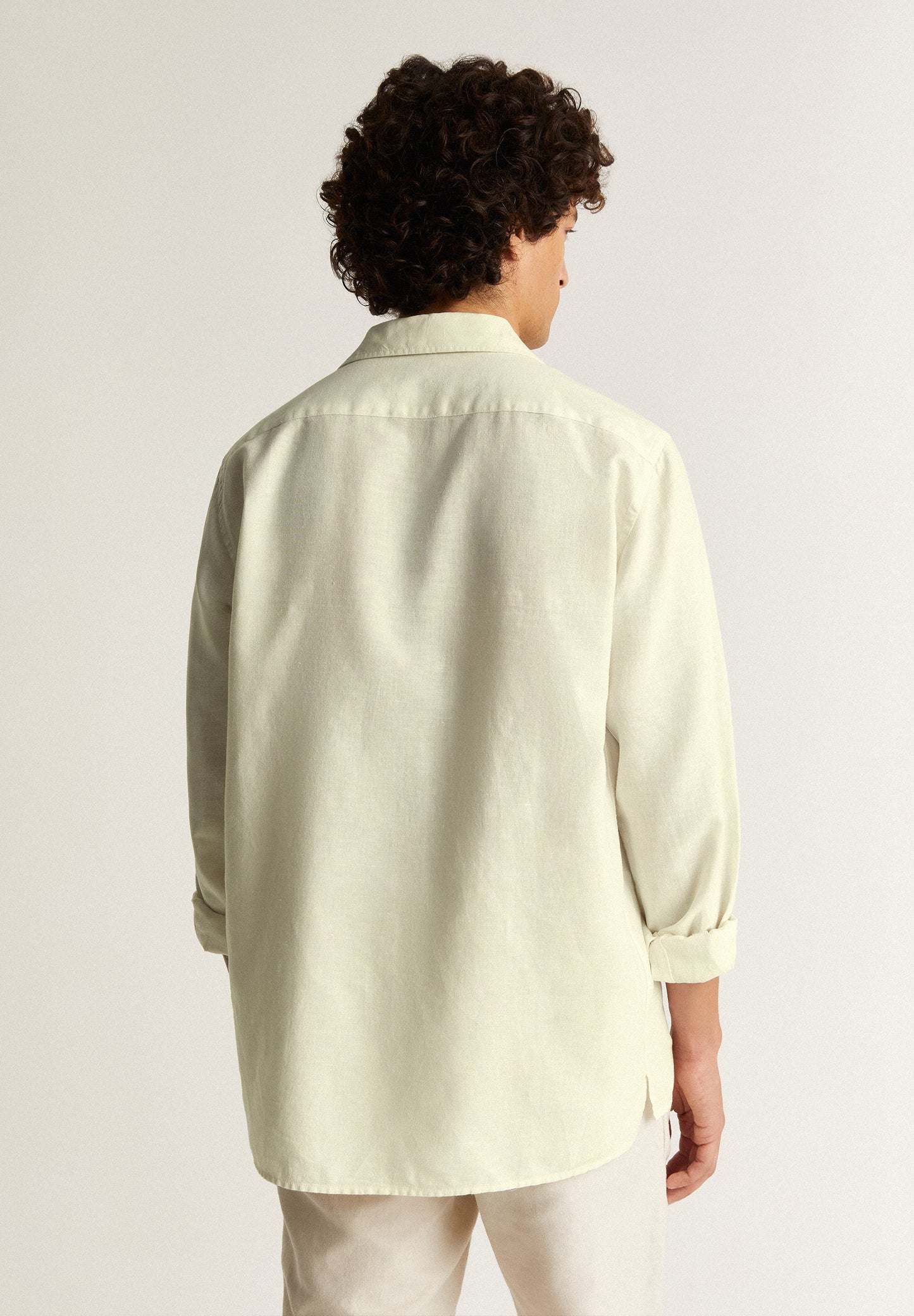 LINEN SHIRT WITH PYJAMA-STYLE COLLAR