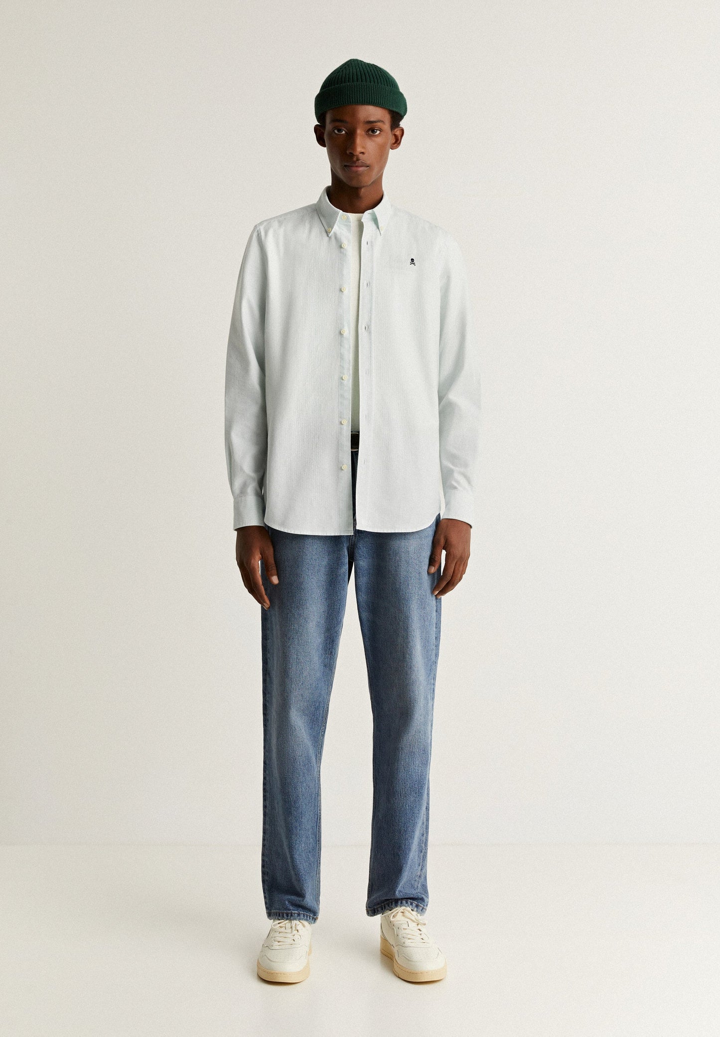 BUTTON COLLAR SKULL SHIRT