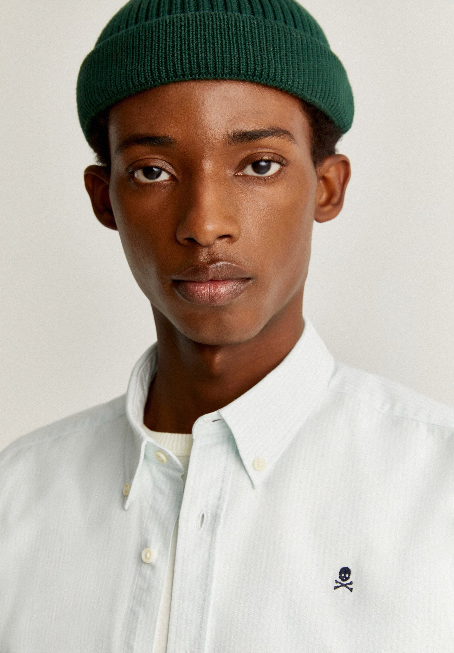 BUTTON COLLAR SKULL SHIRT