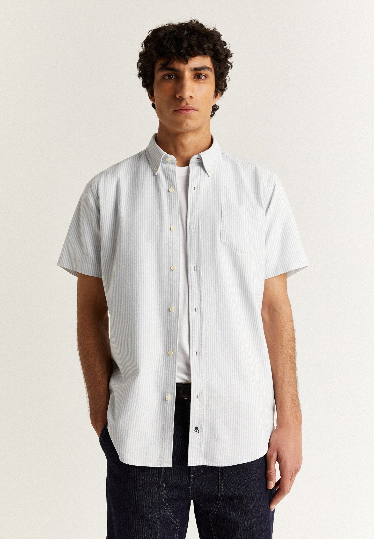 SHORT SLEEVE OXFORD STRIPED SHIRT