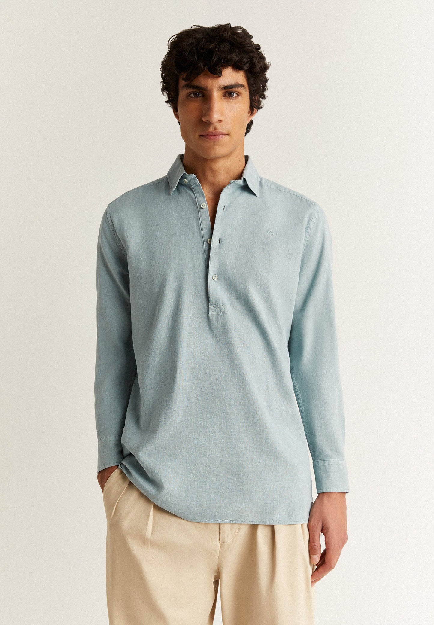 POLO SHIRT WITH EMBROIDERED SKULL