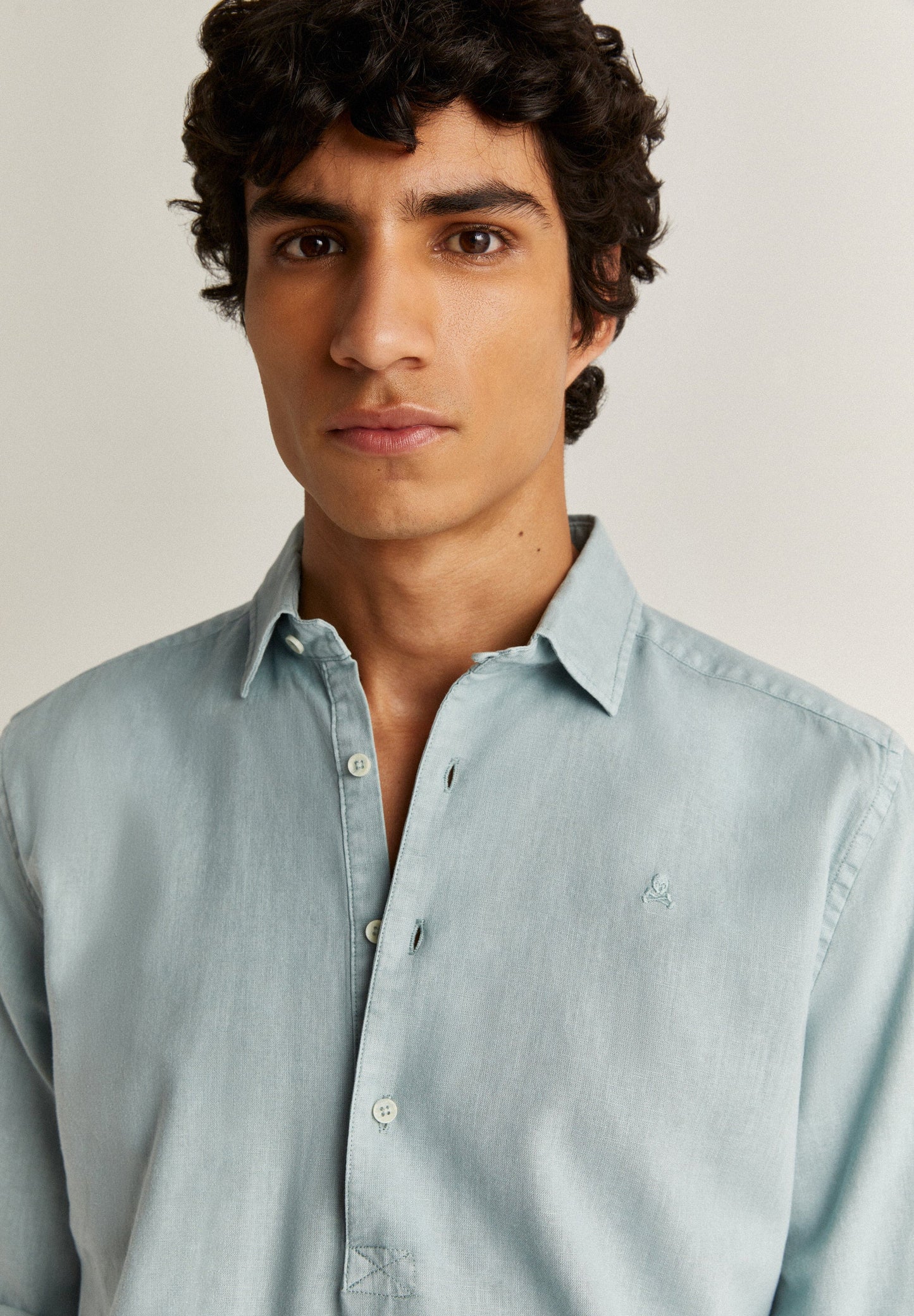 POLO SHIRT WITH EMBROIDERED SKULL