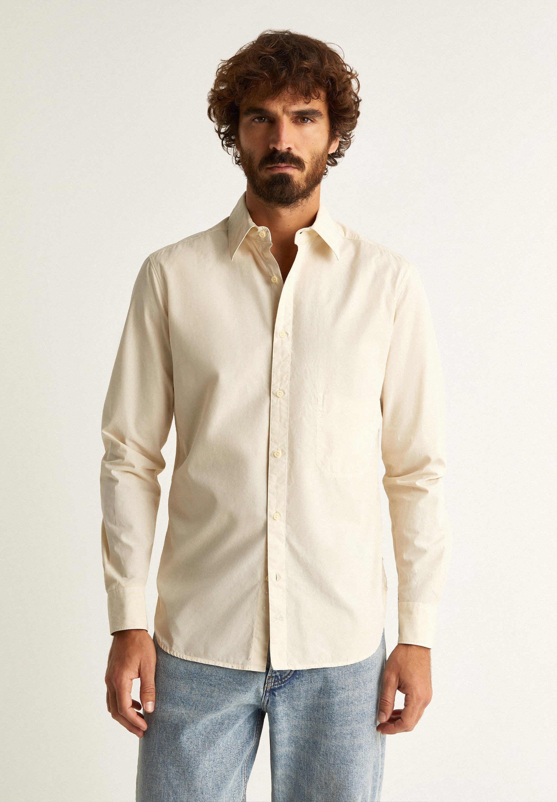 SHIRT WITH SKULL PLACKET