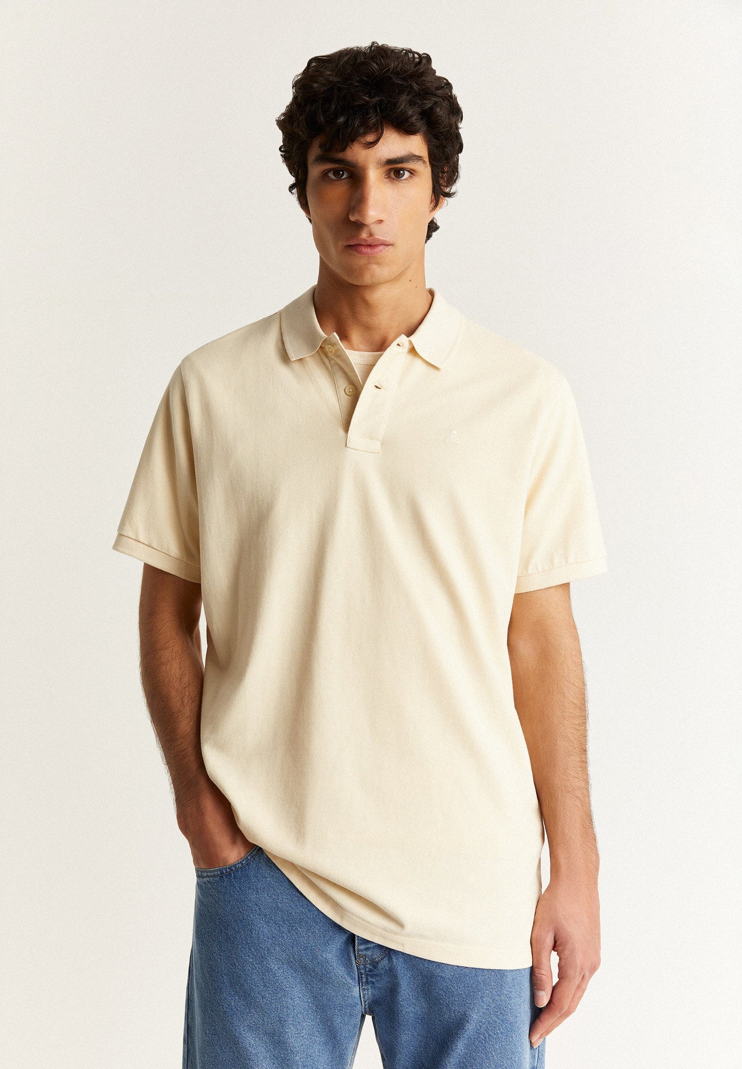 BASIC POLO SHIRT WITH SKULL DETAIL