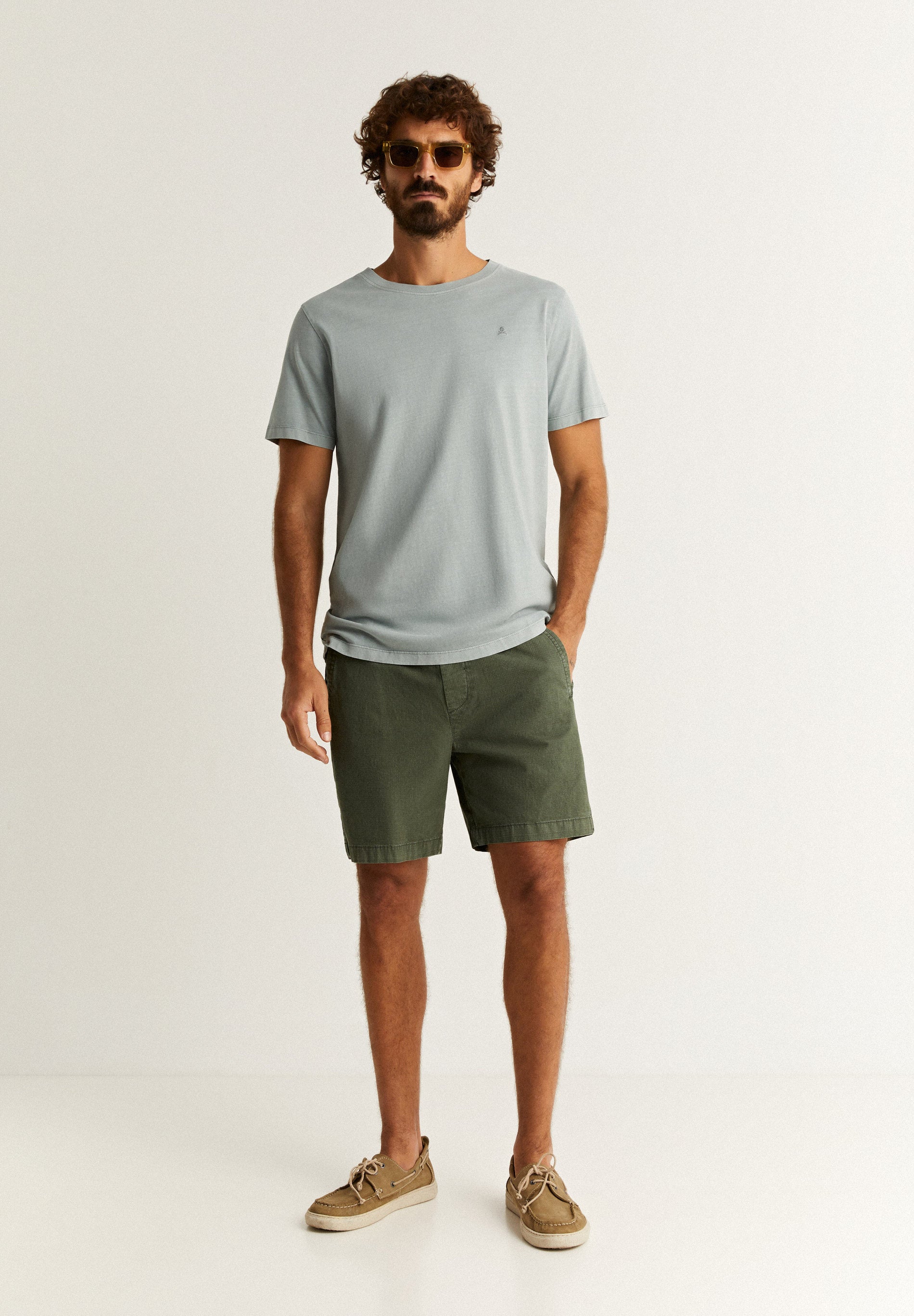 BERMUDA SHORTS WITH ELASTICATED DRAWSTRING WAISTBAND