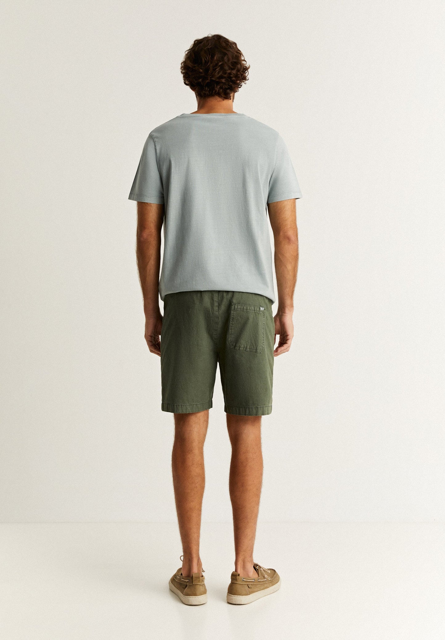 BERMUDA SHORTS WITH ELASTICATED DRAWSTRING WAISTBAND