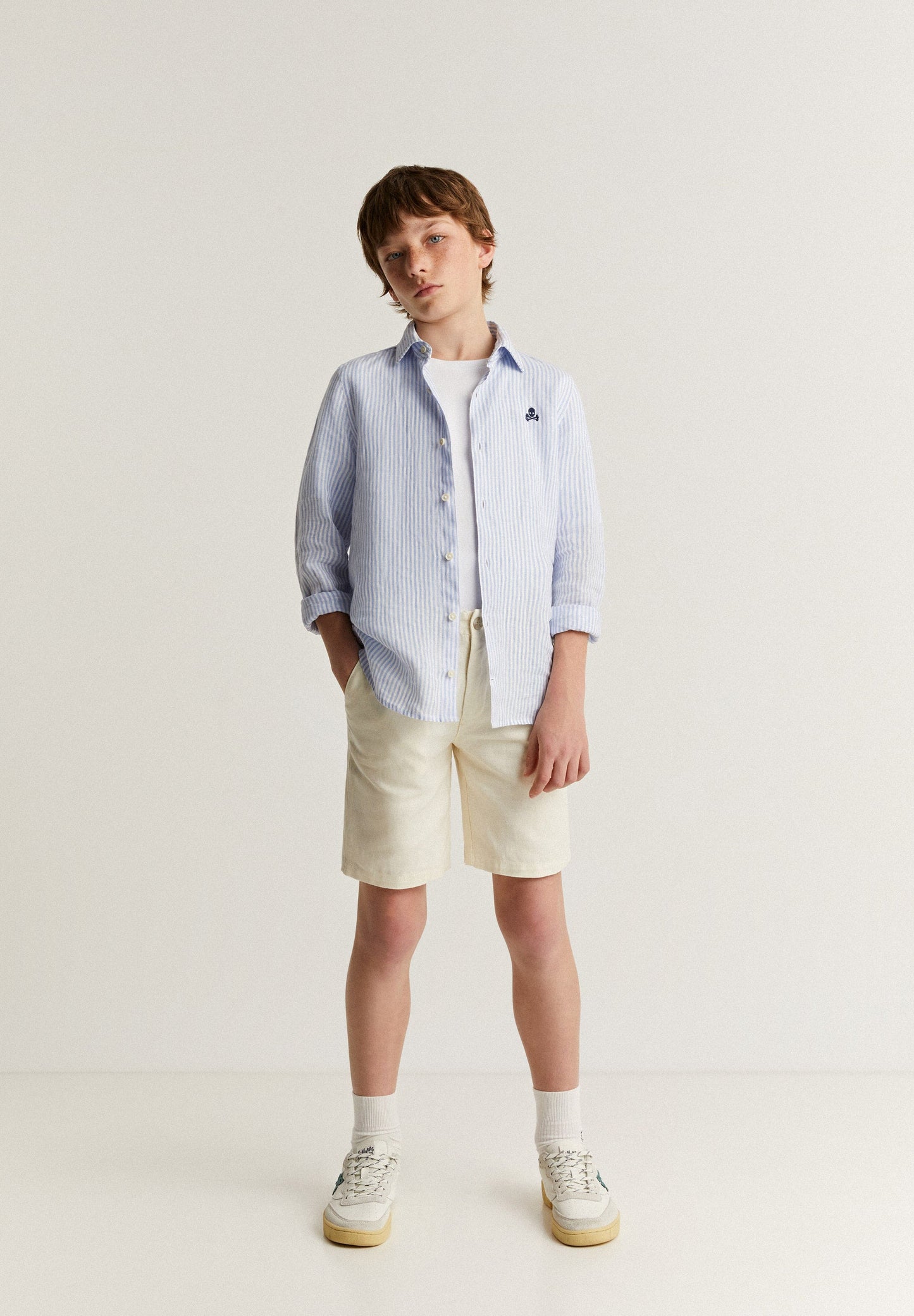 COTTON LINEN BERMUDA SHORTS