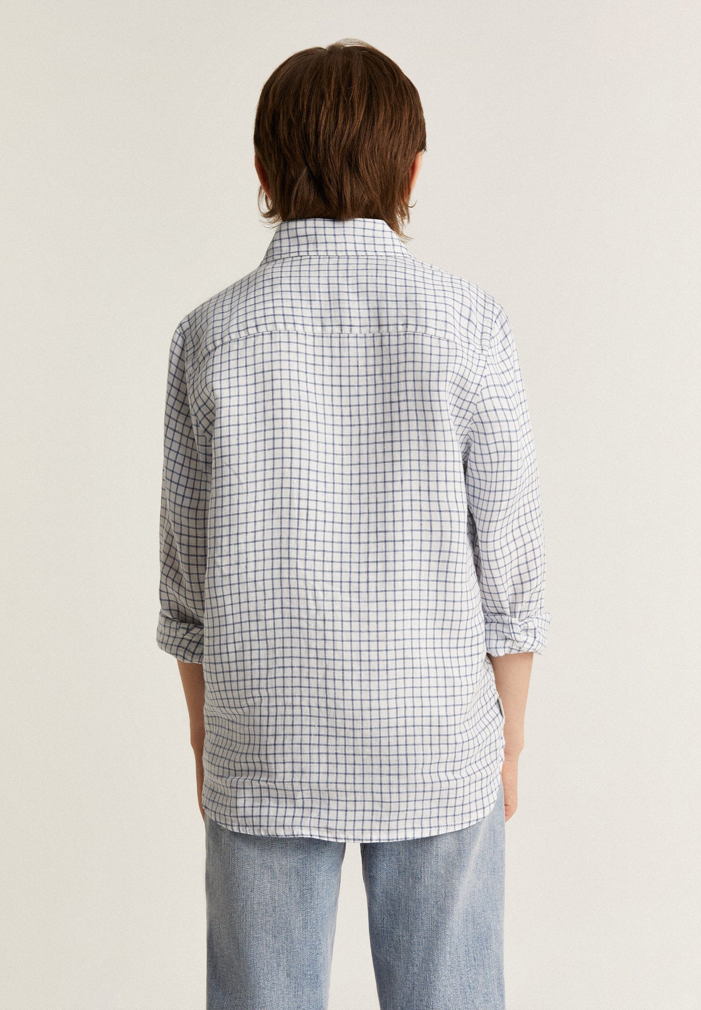LINEN SHIRT WITH CUTAWAY COLLAR