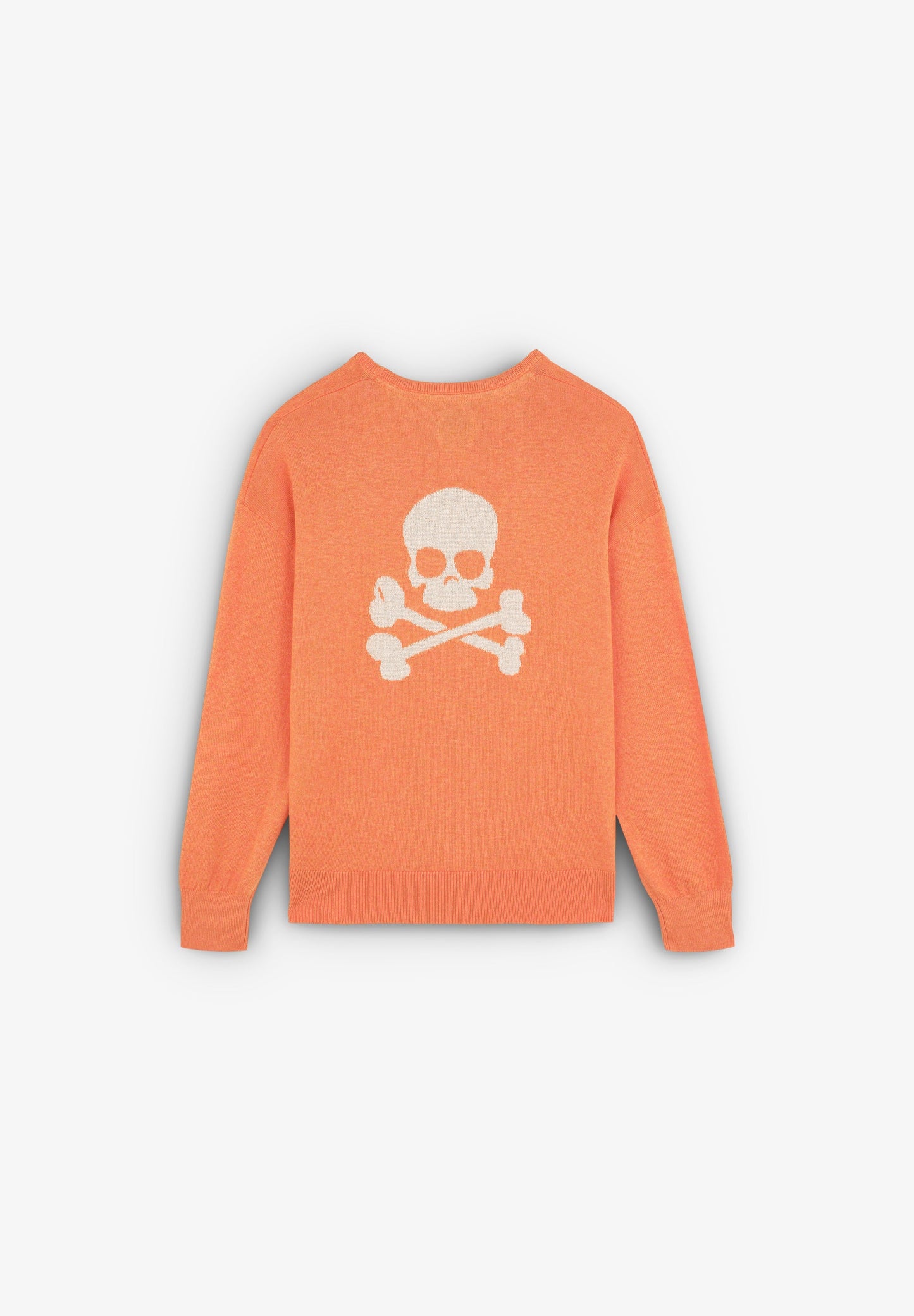 SWEATER WITH CONTRAST LUREX SKULL ON THE BACK