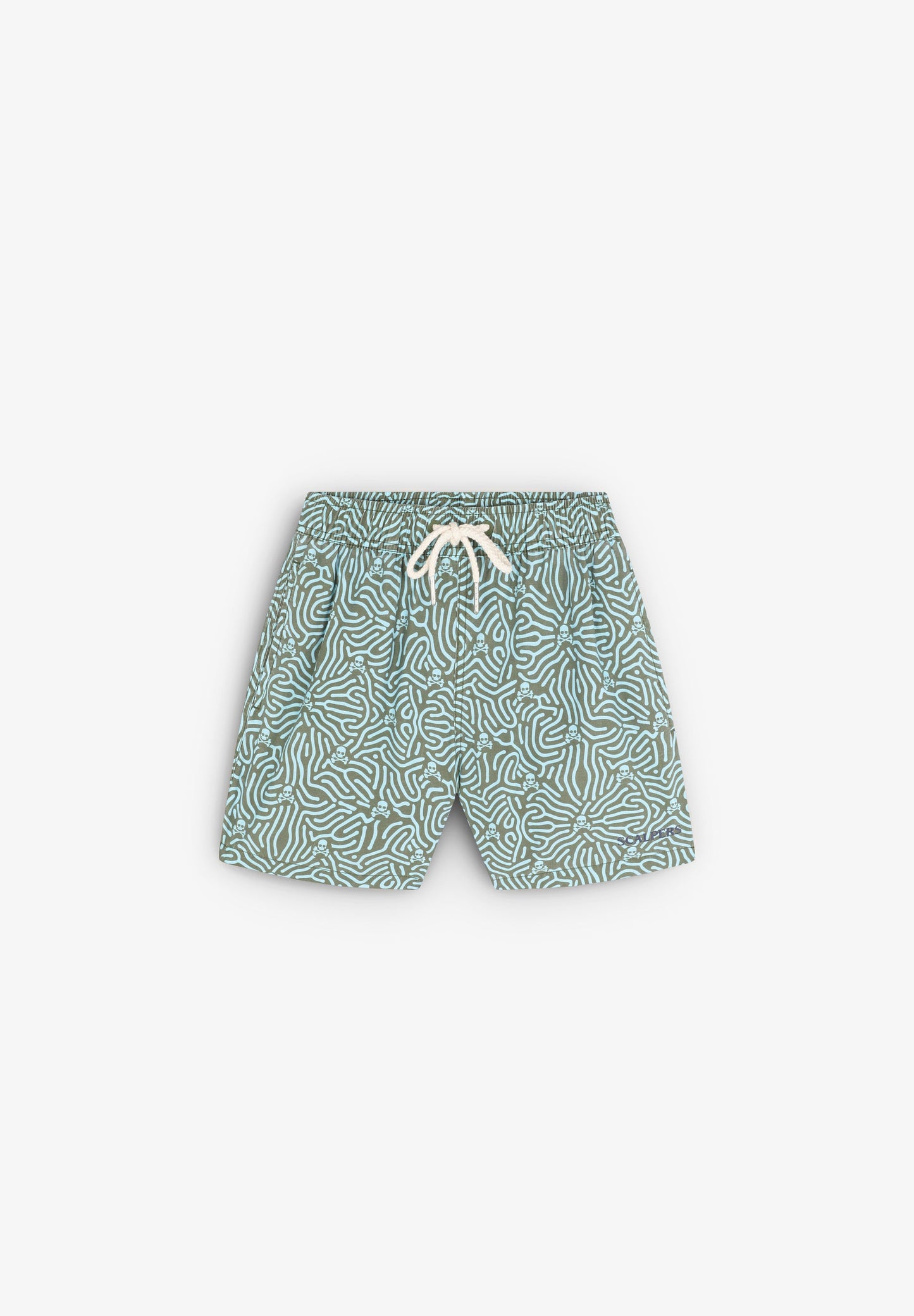 SWIMMING TRUNKS WITH ALL-OVER SKULLS DETAIL