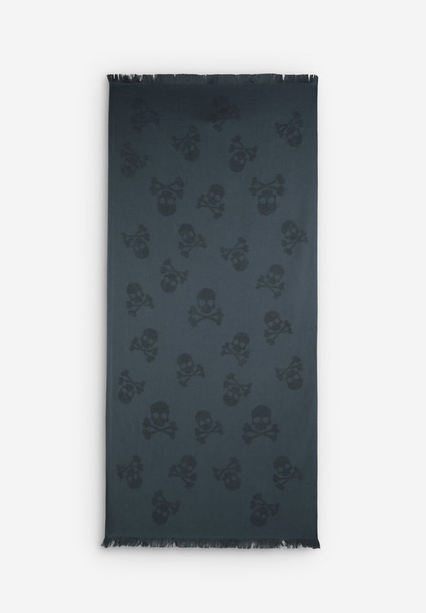 TOWEL WITH ALL-OVER SKULLS PRINT