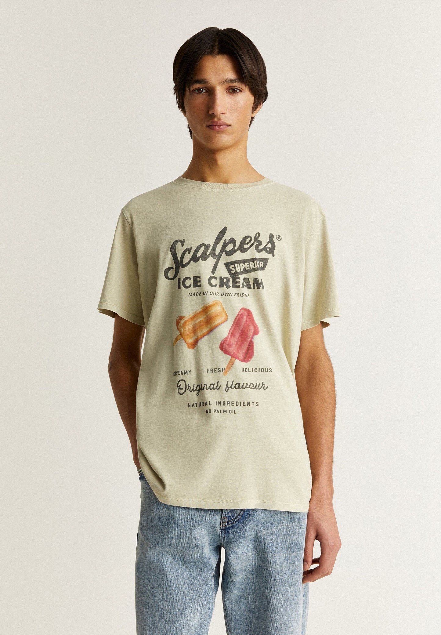 FADED T-SHIRT WITH FRONT PRINT