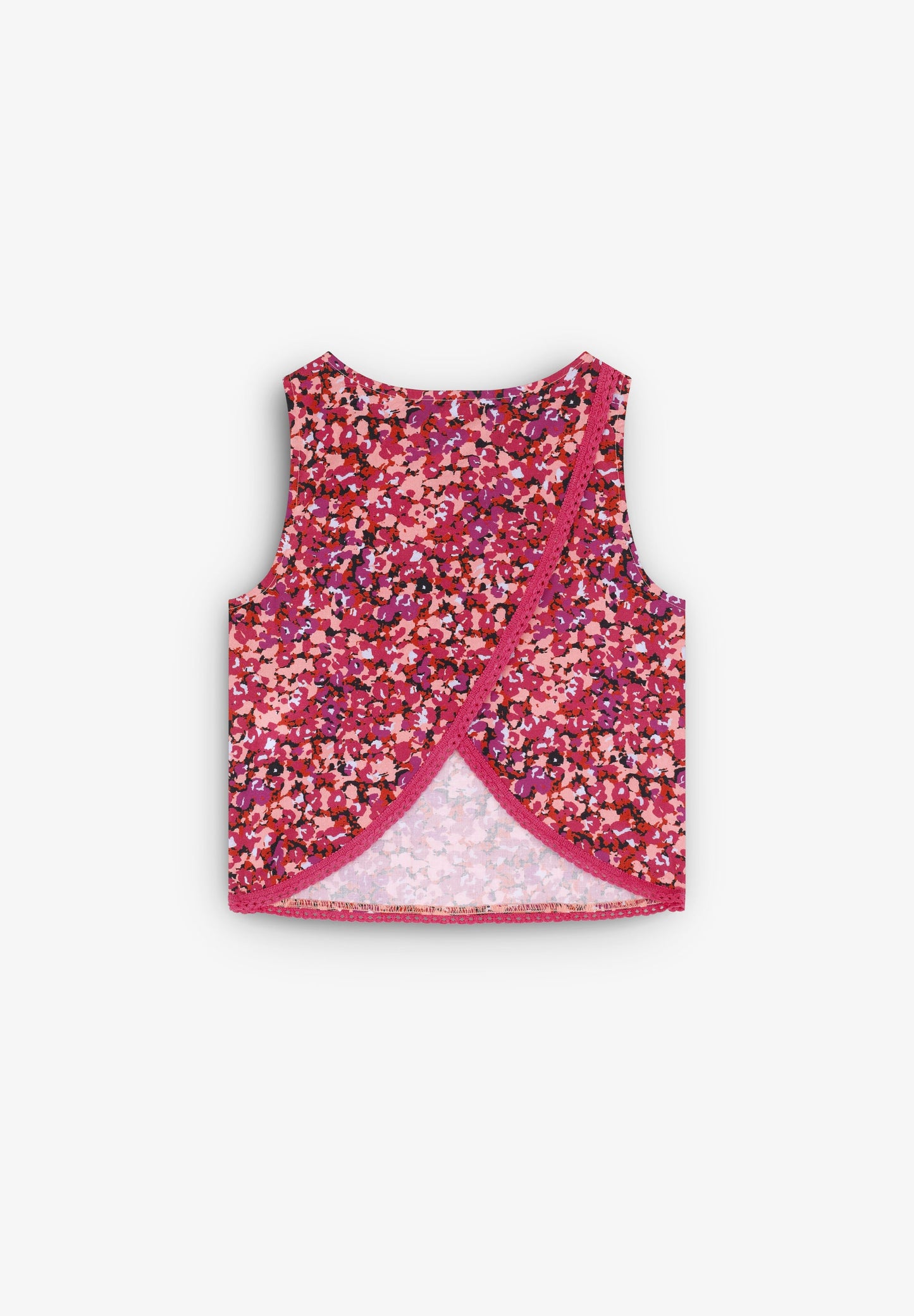 PRINTED TOP WITH CRISS-CROSS BACK