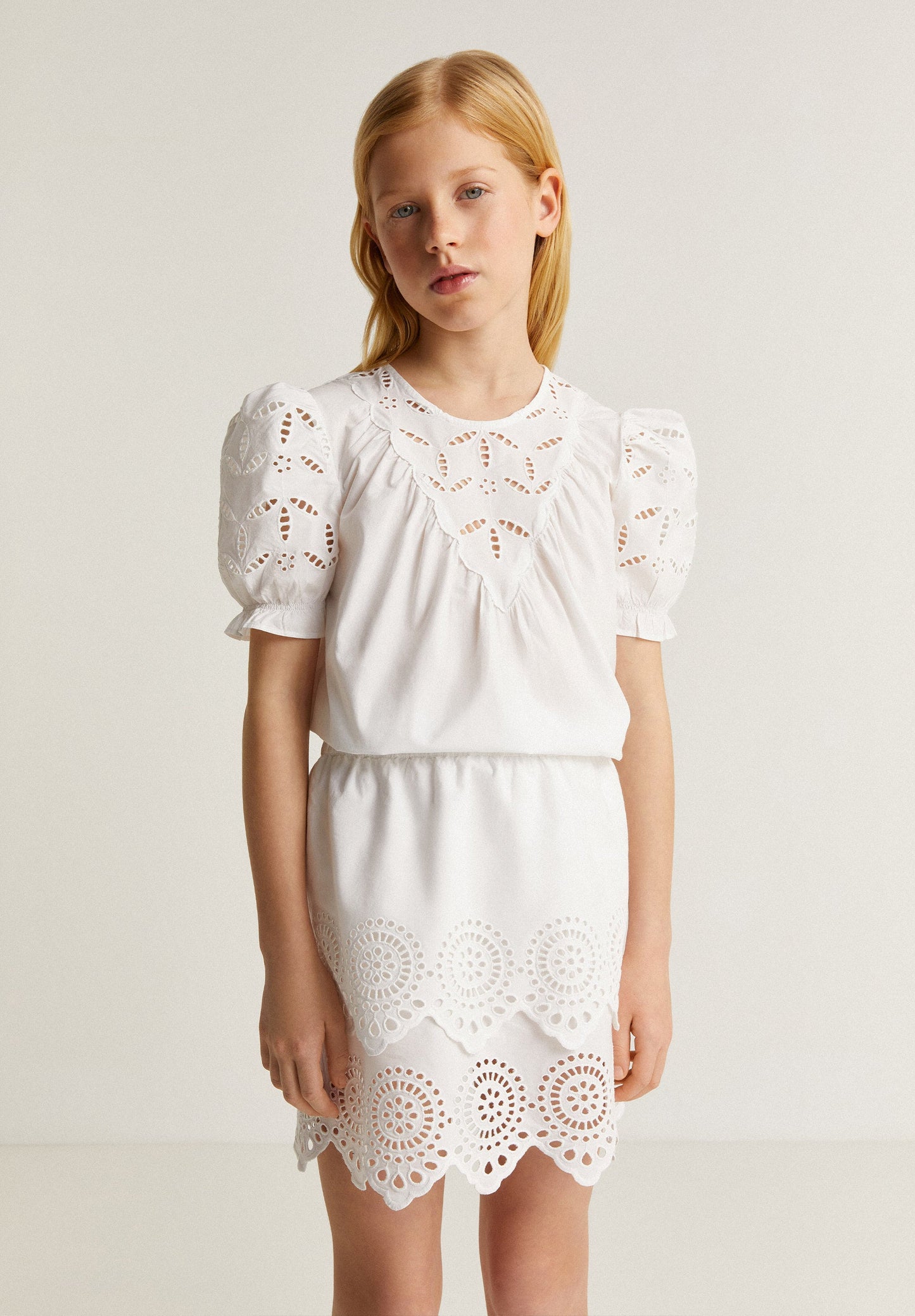 BRODERIE ANGLAISE RUFFLED SKIRT