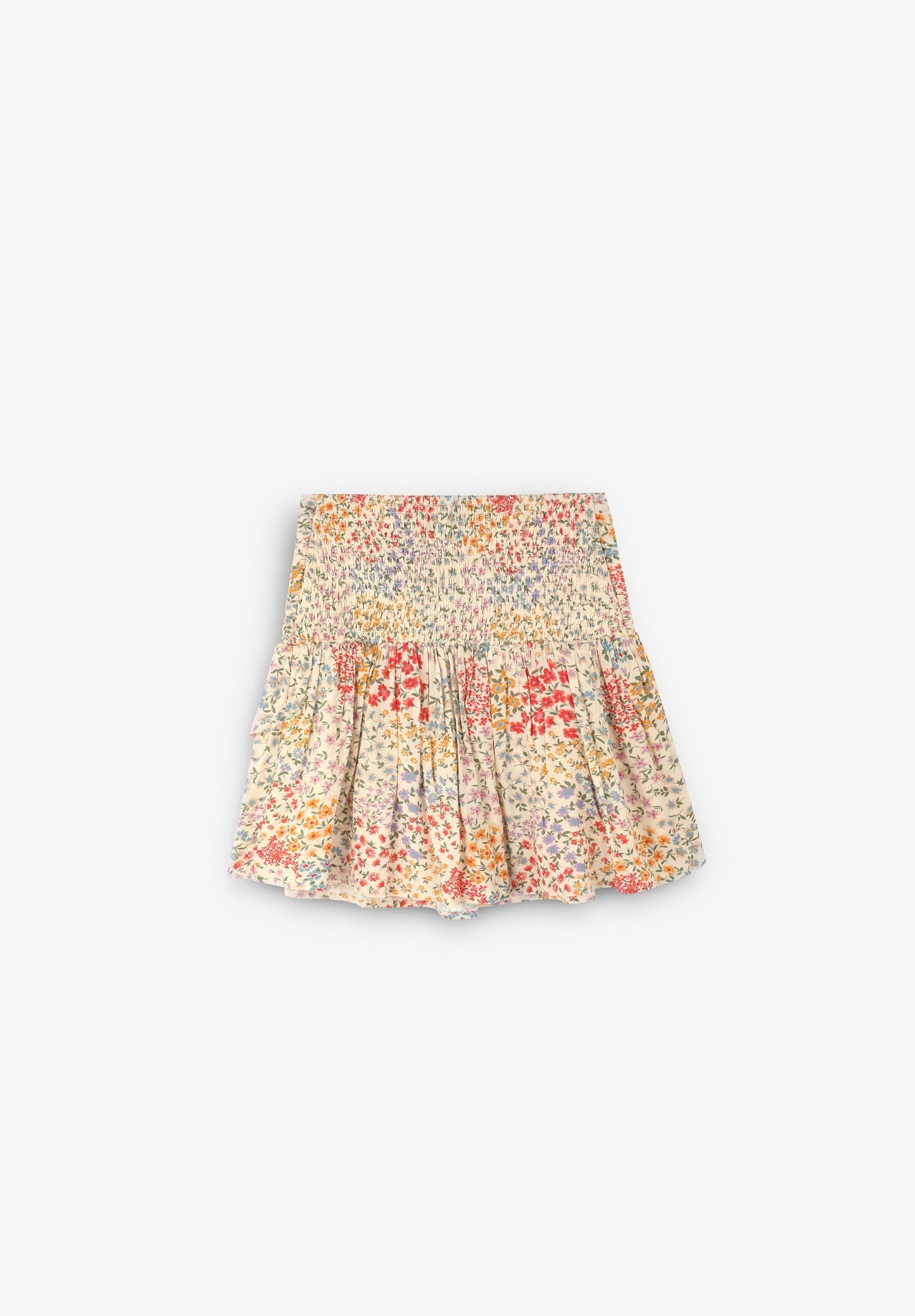 FLORAL SKIRT WITH GATHERING