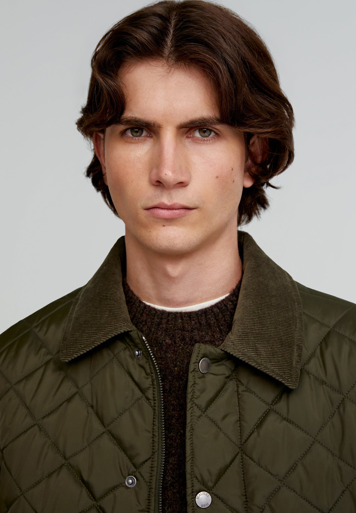 PREMIUM QUILTED JACKET WITH CORDUROY COLLAR