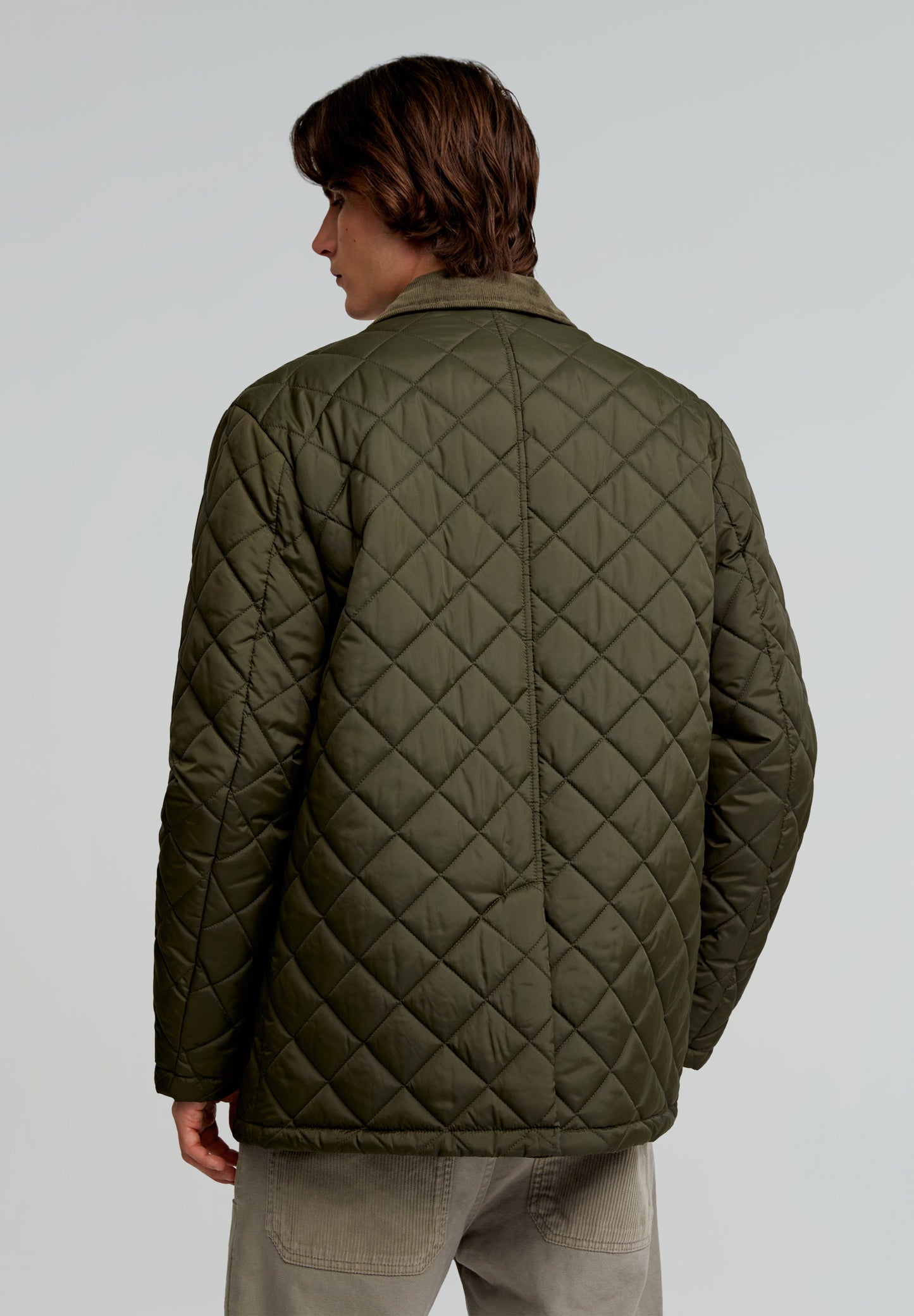 PREMIUM QUILTED JACKET WITH CORDUROY COLLAR