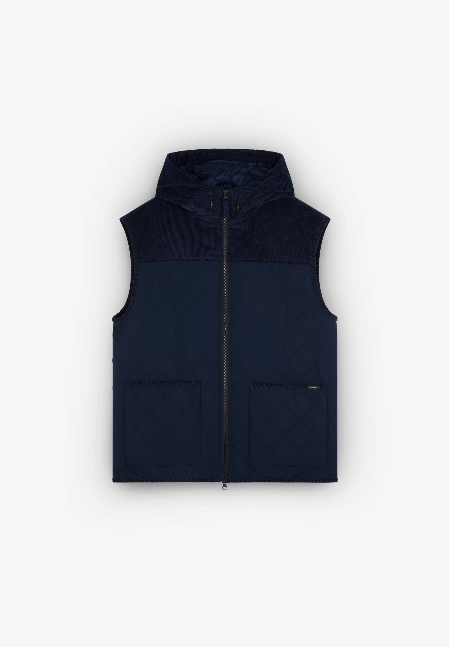 QUILTED GILET WITH CORDUROY DETAIL