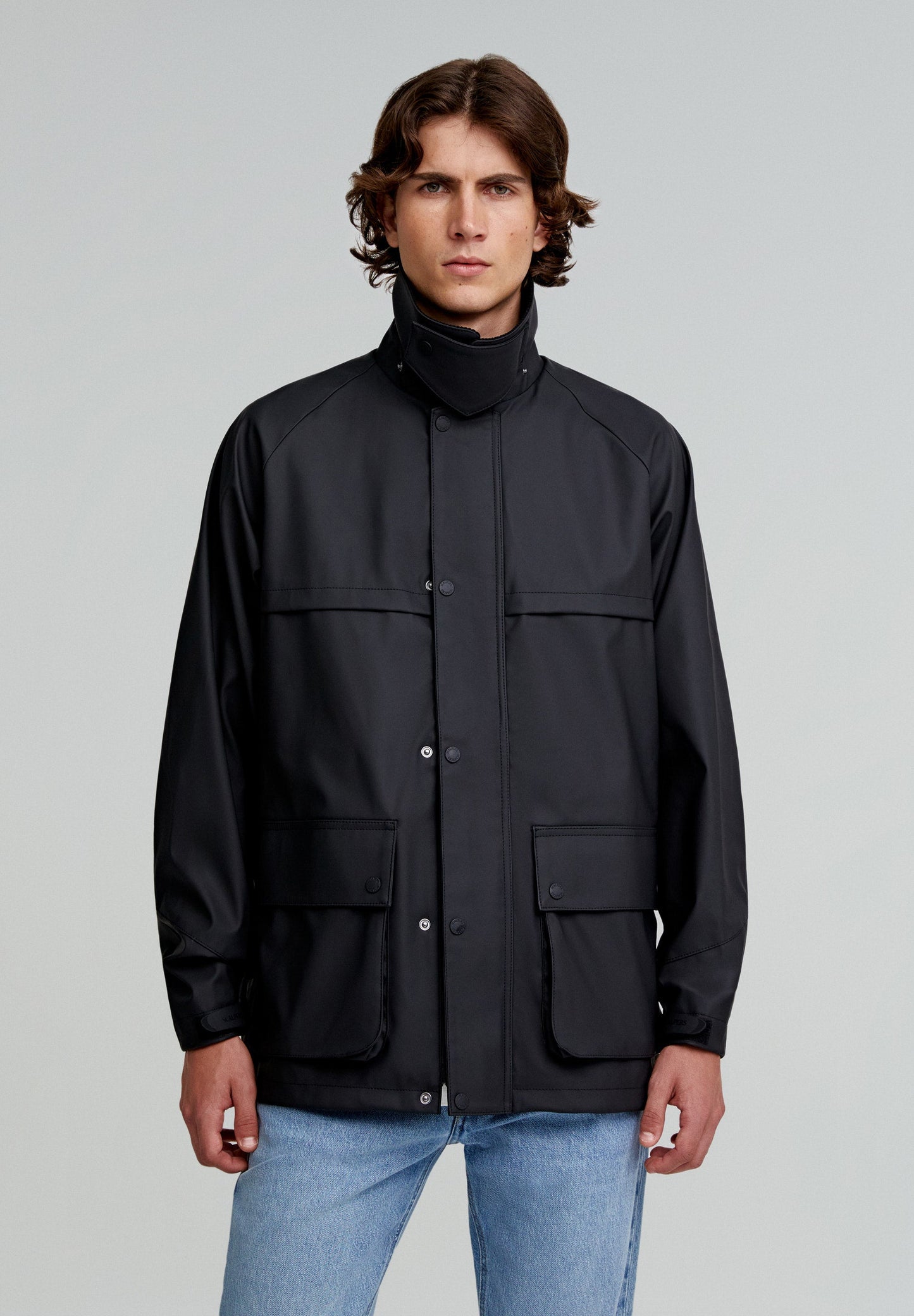 TECHNICAL JACKET WITH CORDUROY COLLAR