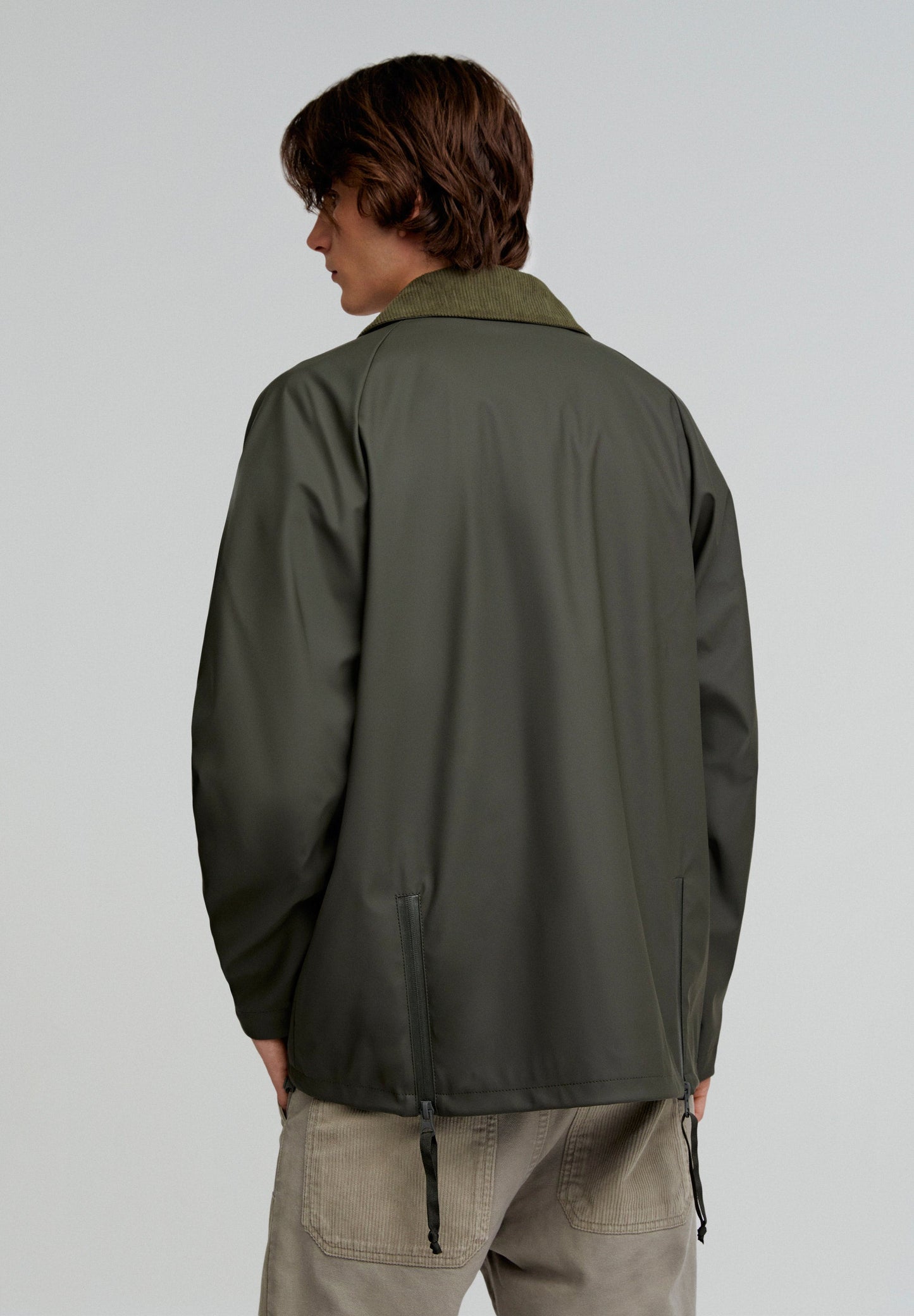 TECHNICAL JACKET WITH CORDUROY COLLAR