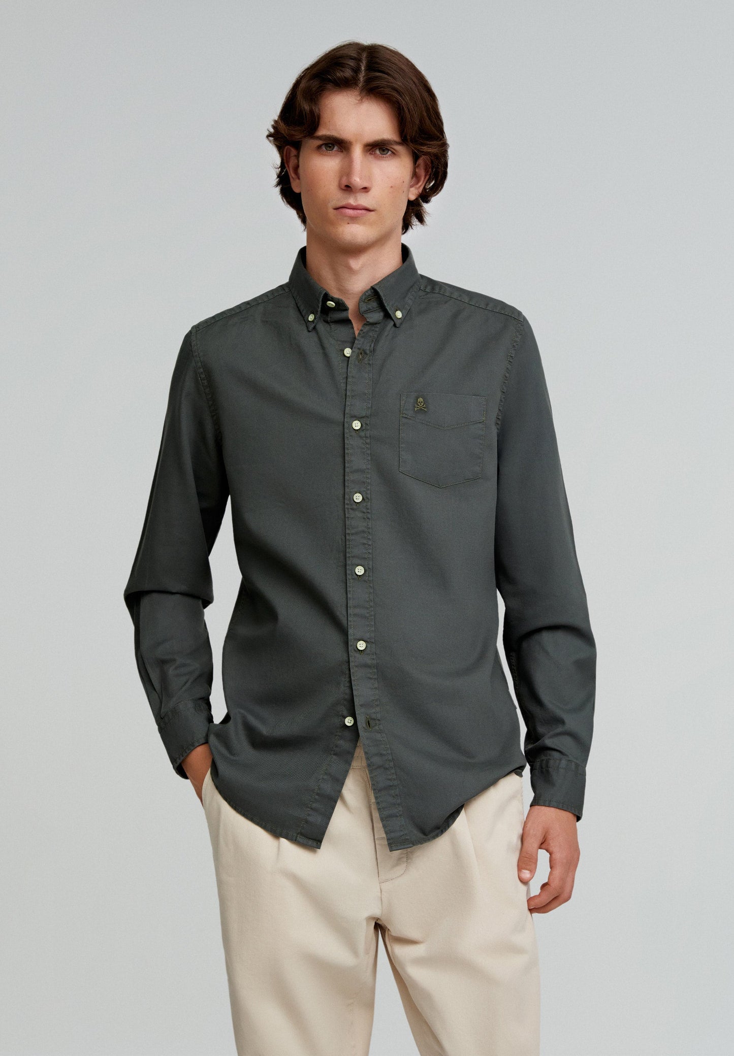 BUTTONED COLLAR SHIRT WITH SKULL