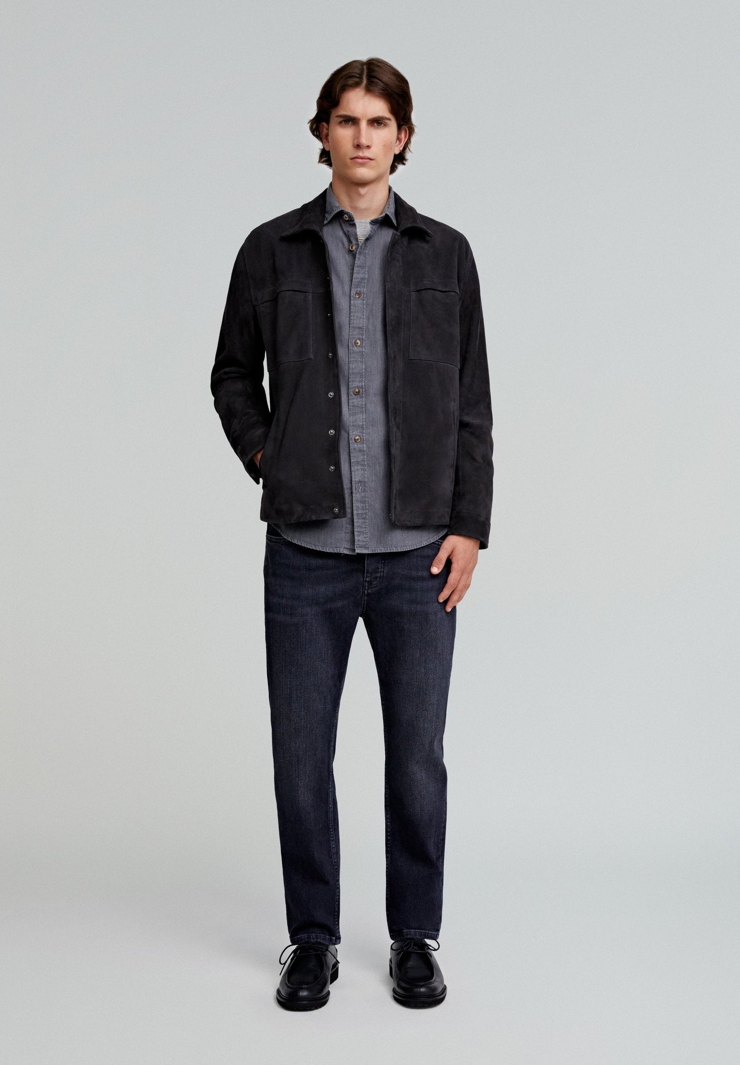 CONTRAST DENIM OXFORD SHIRT