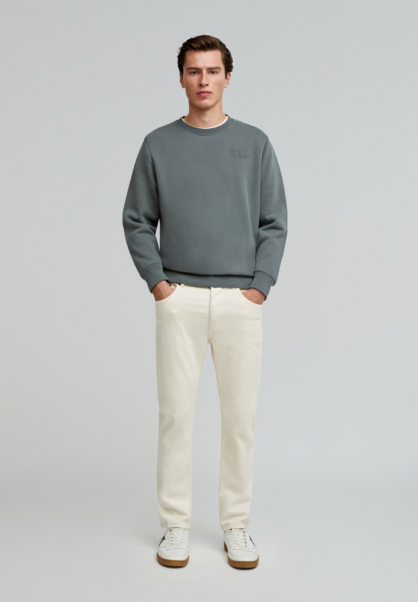 SWEATSHIRT WITH FLOCKED LOGO