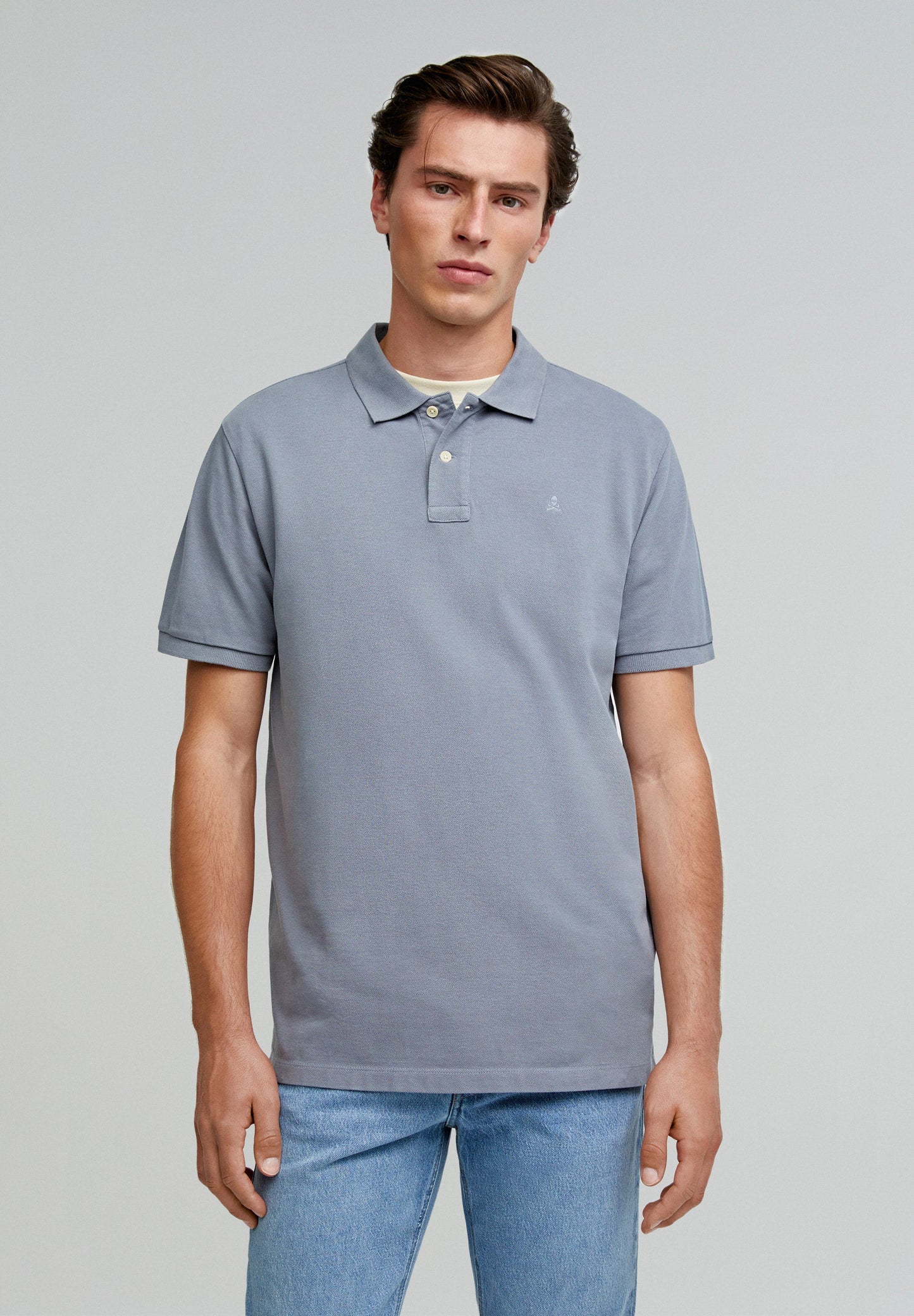 BASIC POLO SHIRT WITH SKULL DETAIL