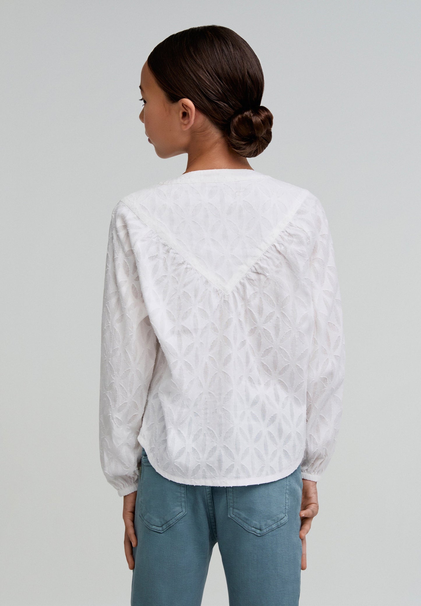 JACQUARD BLOUSE WITH YOKE