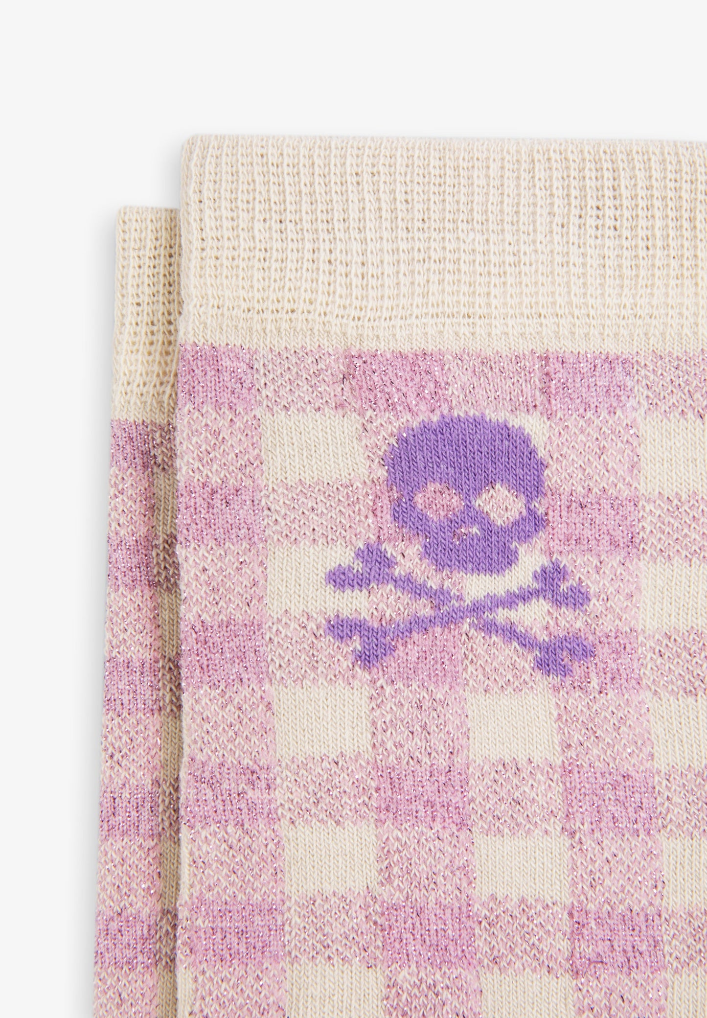 GINGHAM SOCKS WITH SKULL