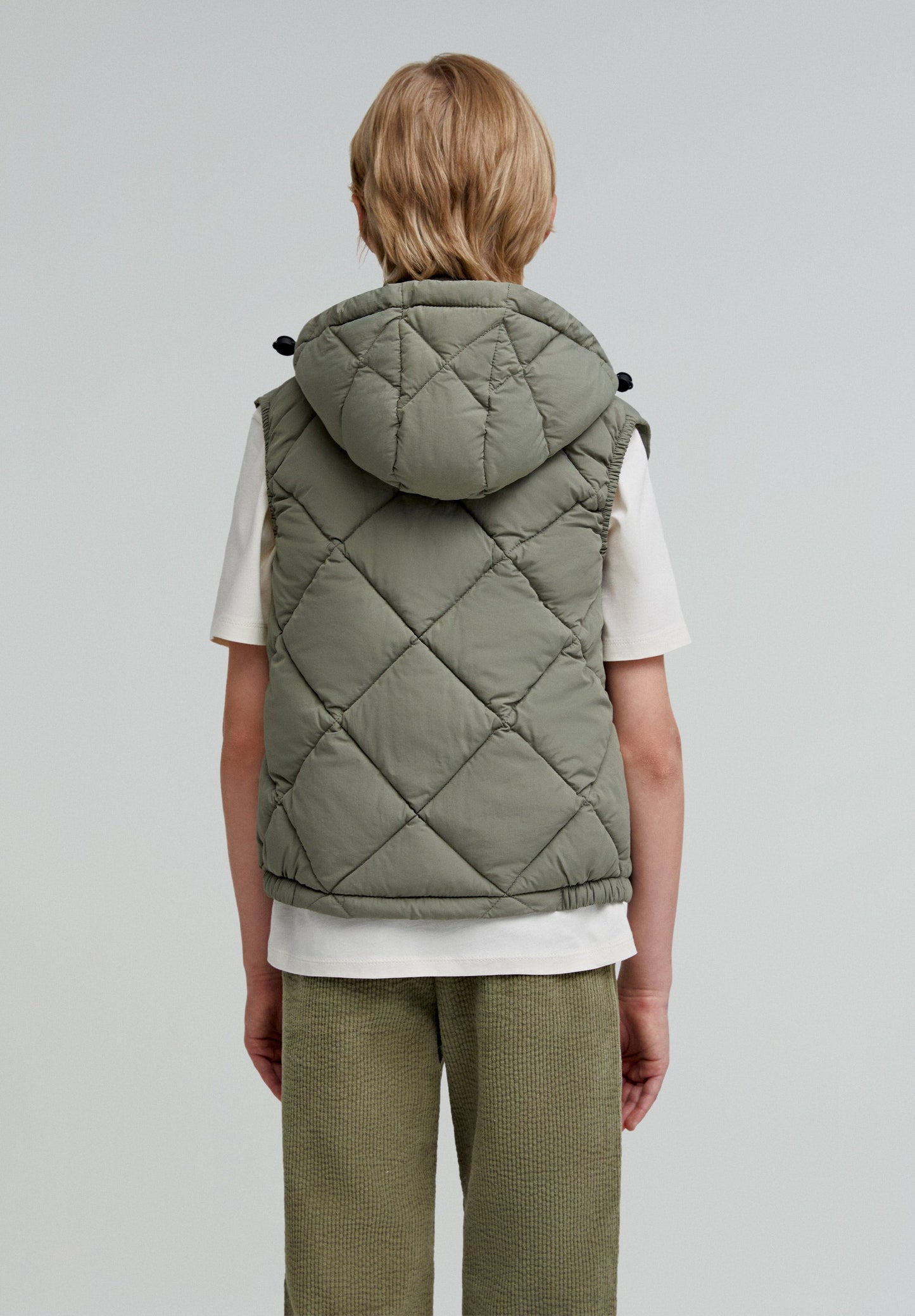 QUILTED GILET WITH HOOD