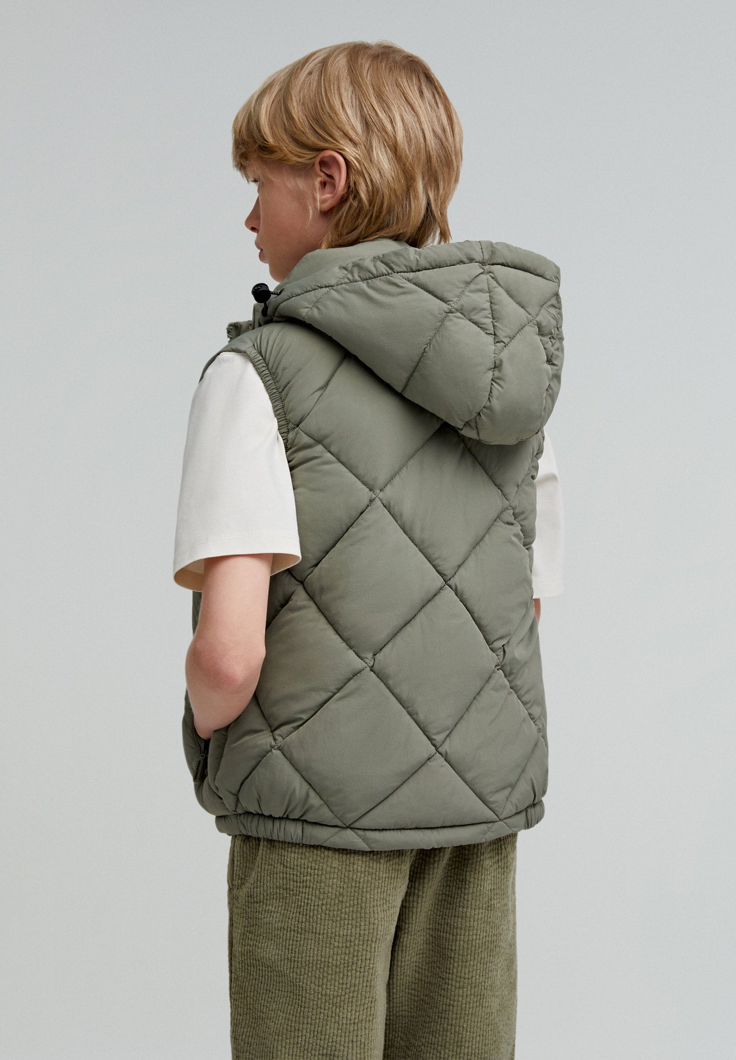 QUILTED GILET WITH HOOD