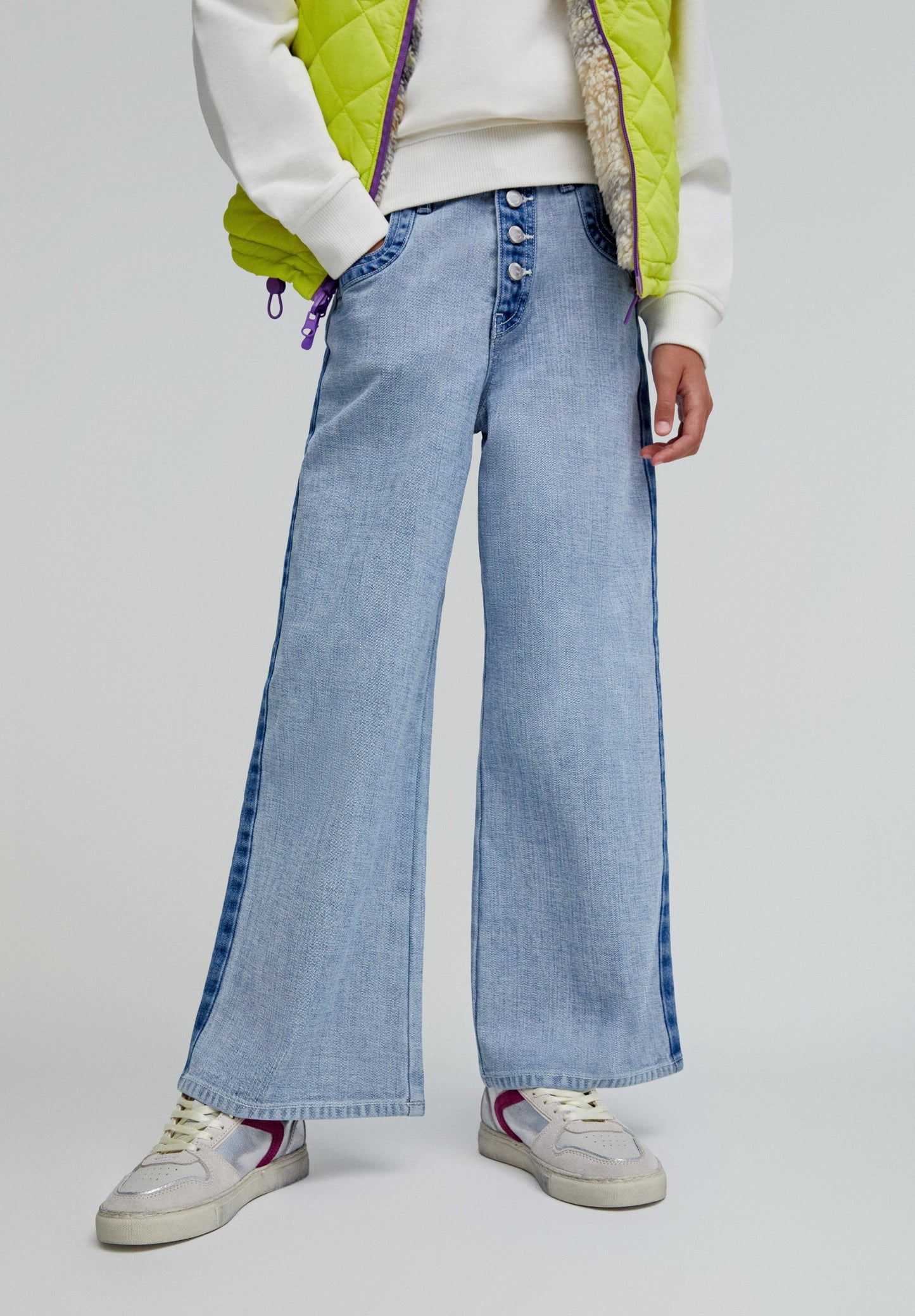 TWO-TONE CULOTTE JEANS