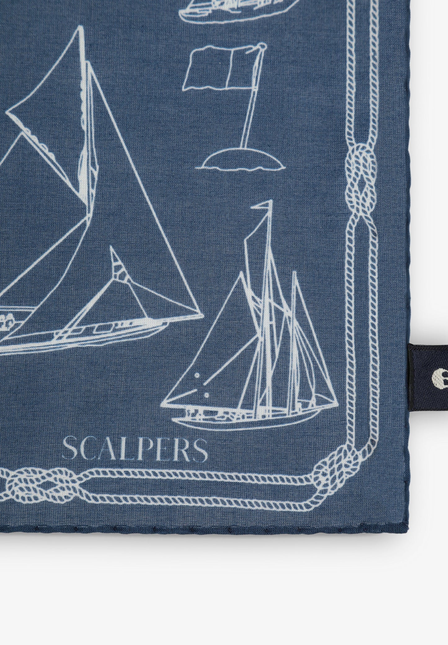 POCKET SQUARE WITH BOAT MOTIFS