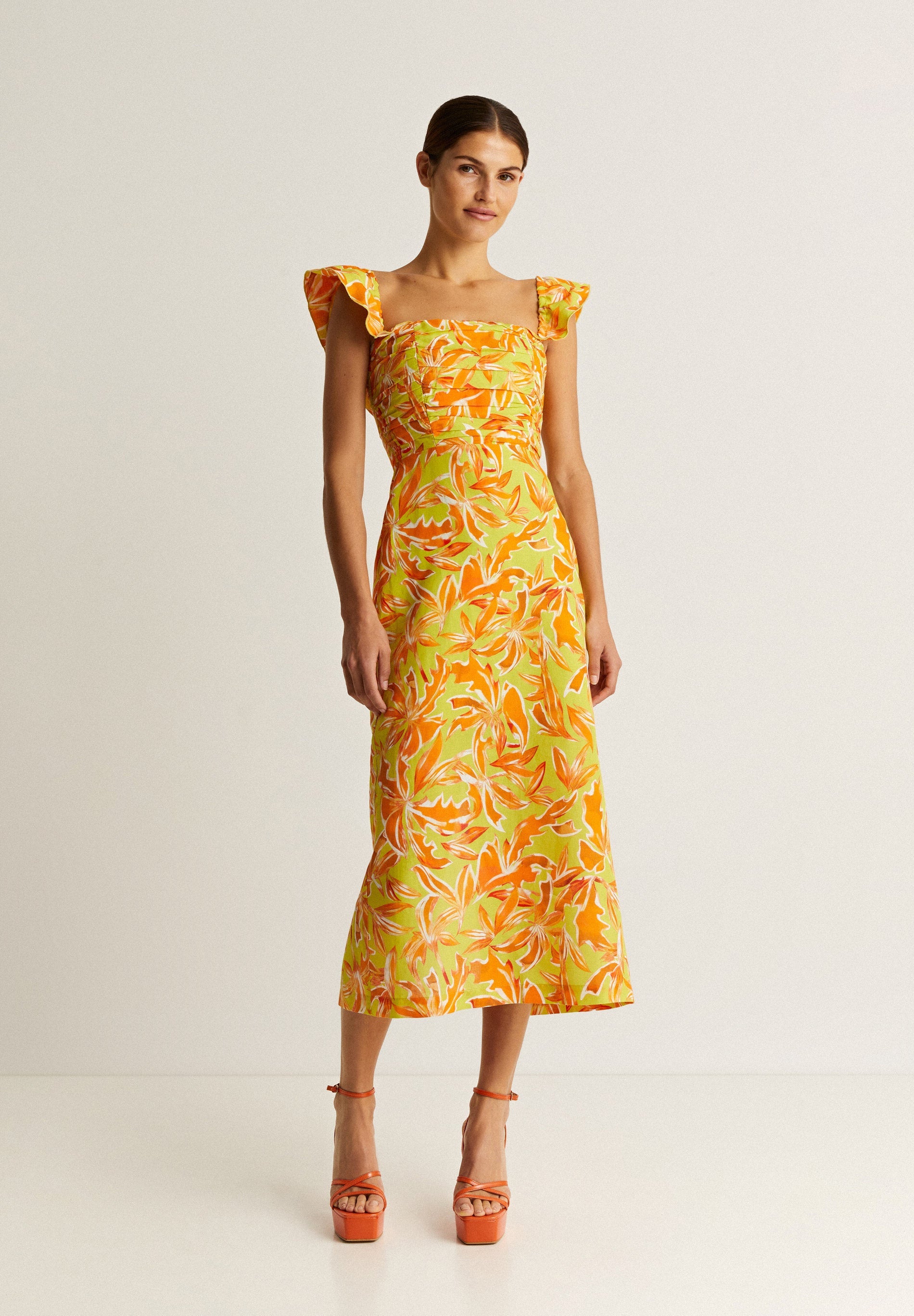 STRAPLESS LINEN DRESS