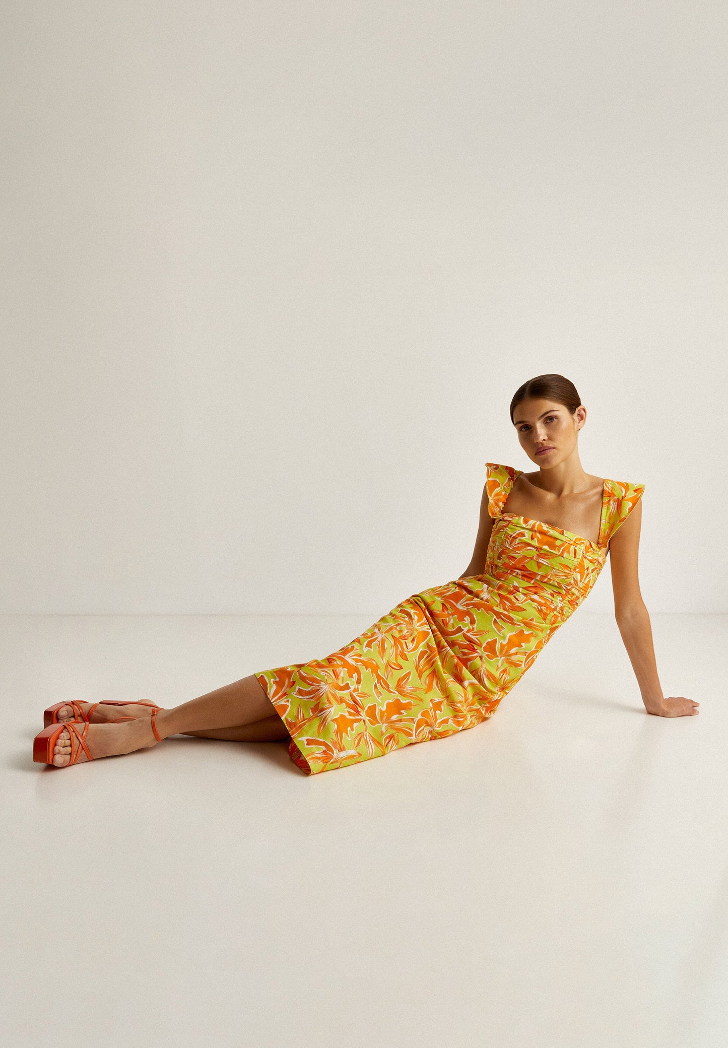 STRAPLESS LINEN DRESS