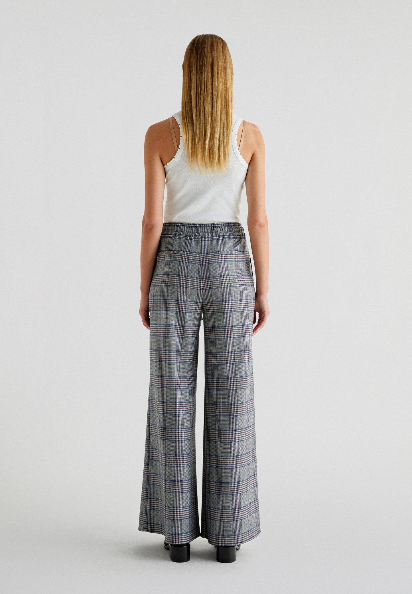 CHECK PALAZZO TROUSERS