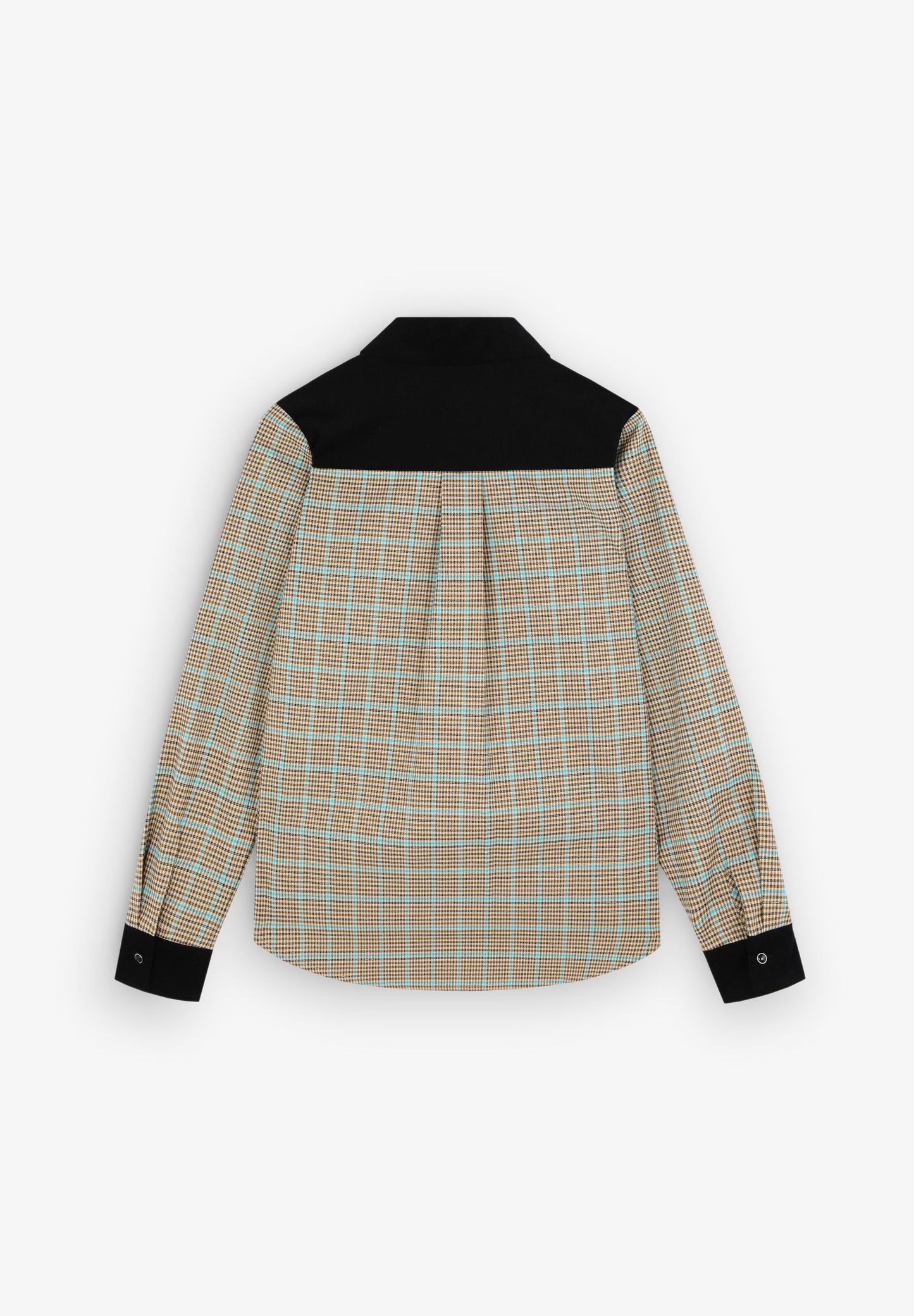 TURQUOISE LUREX CHECK SHIRT