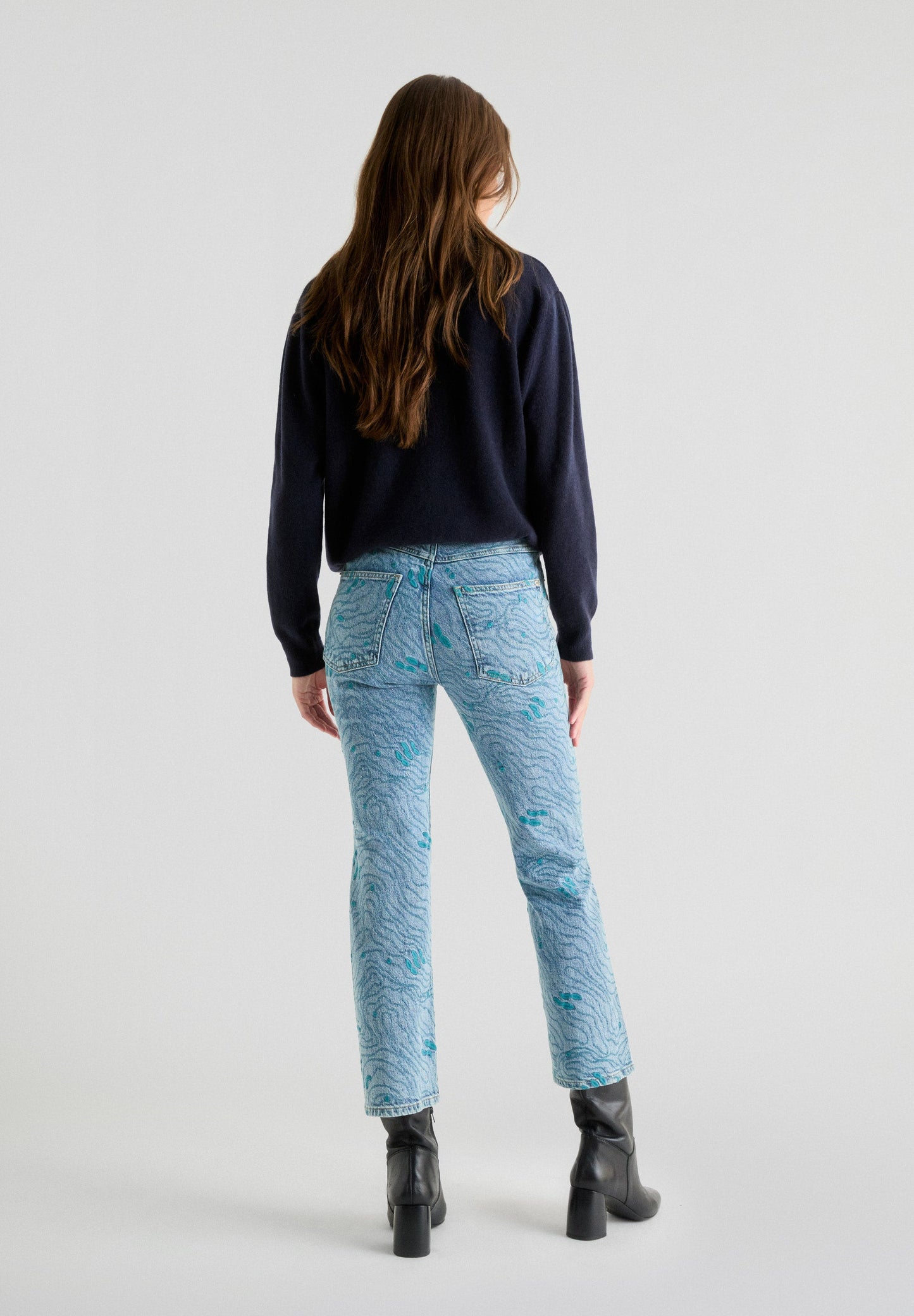 WAVY EMB DENIM PANT