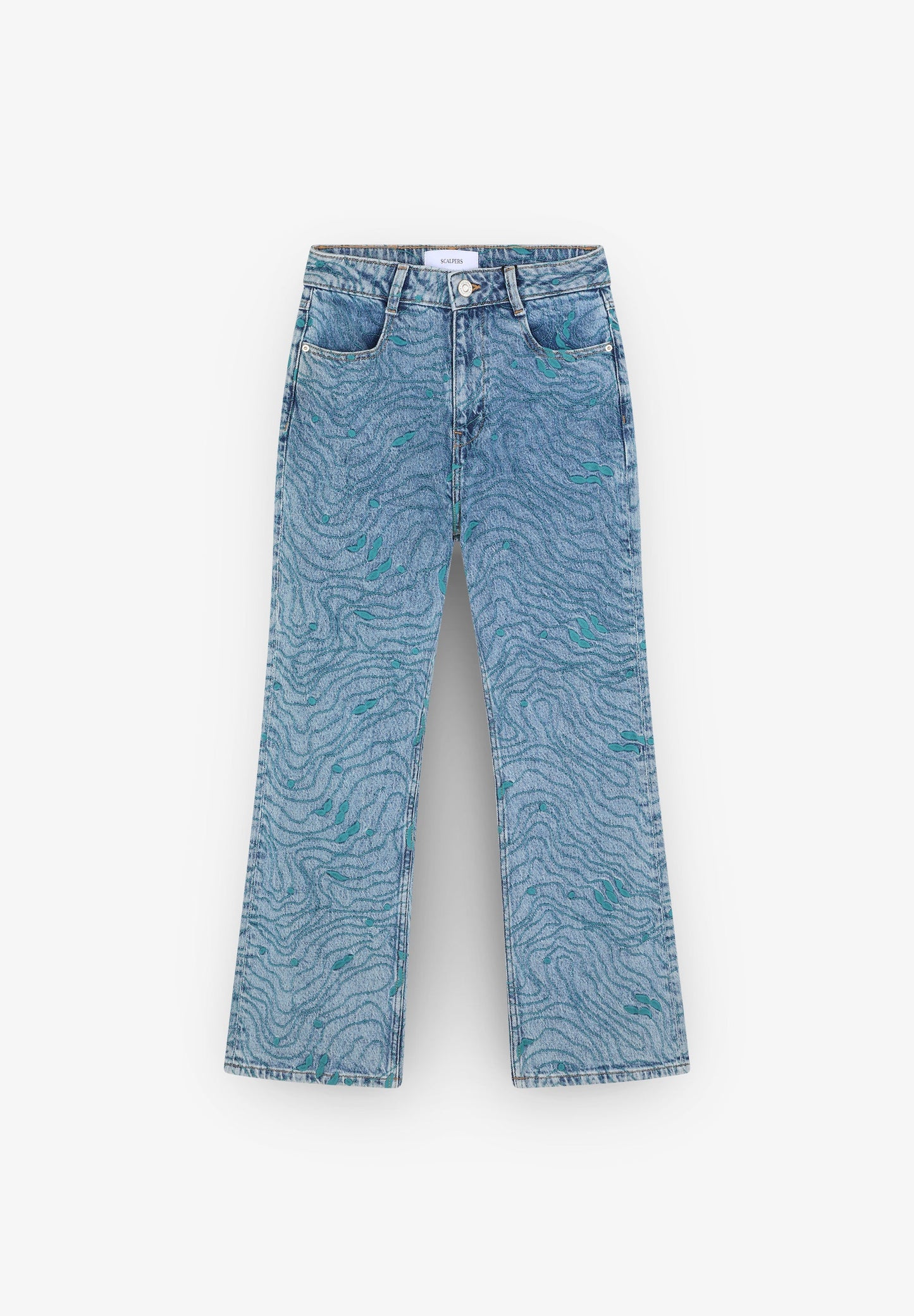 WAVY EMB DENIM PANT