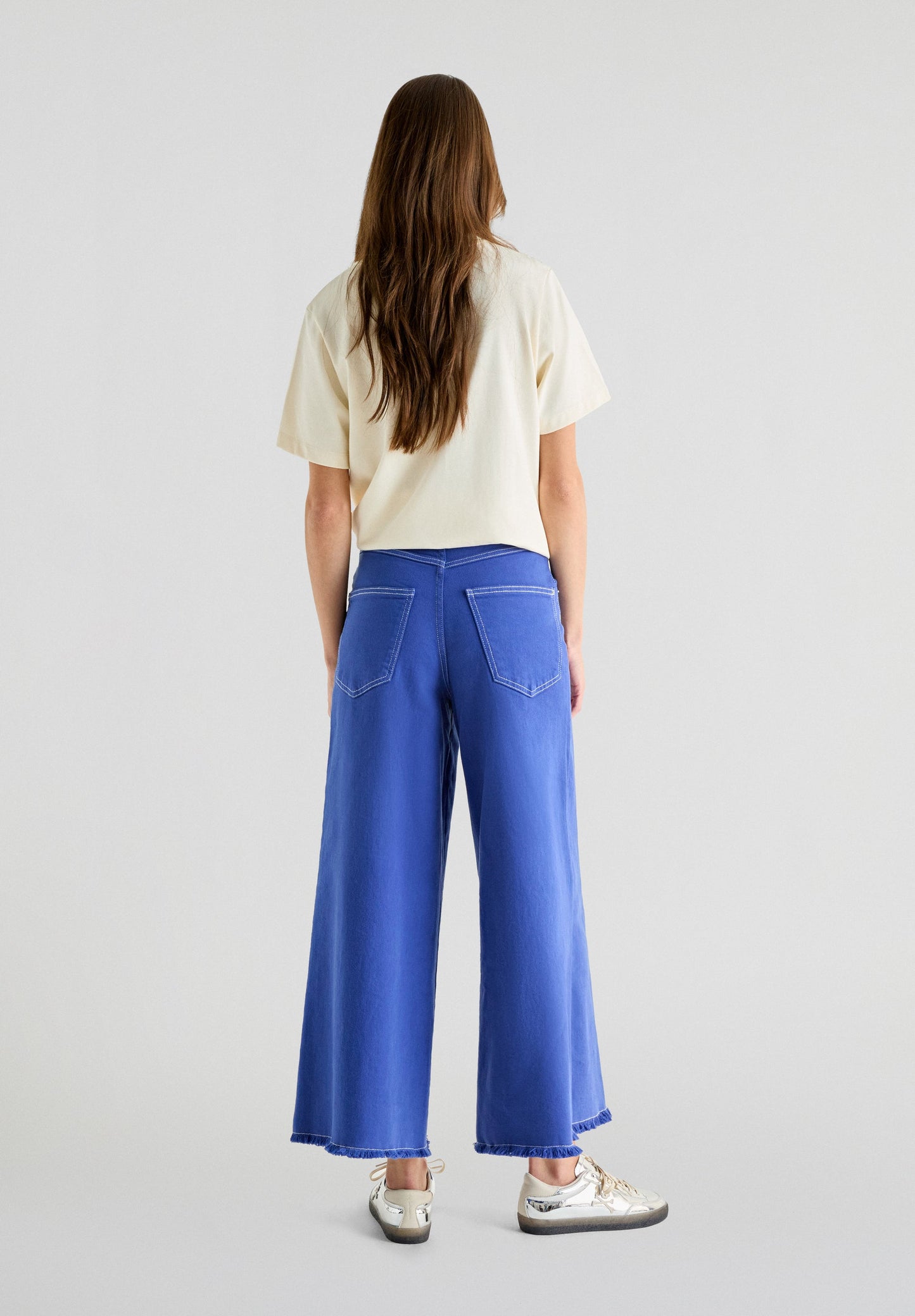 STITCHING CULOTTE DENIM PANT