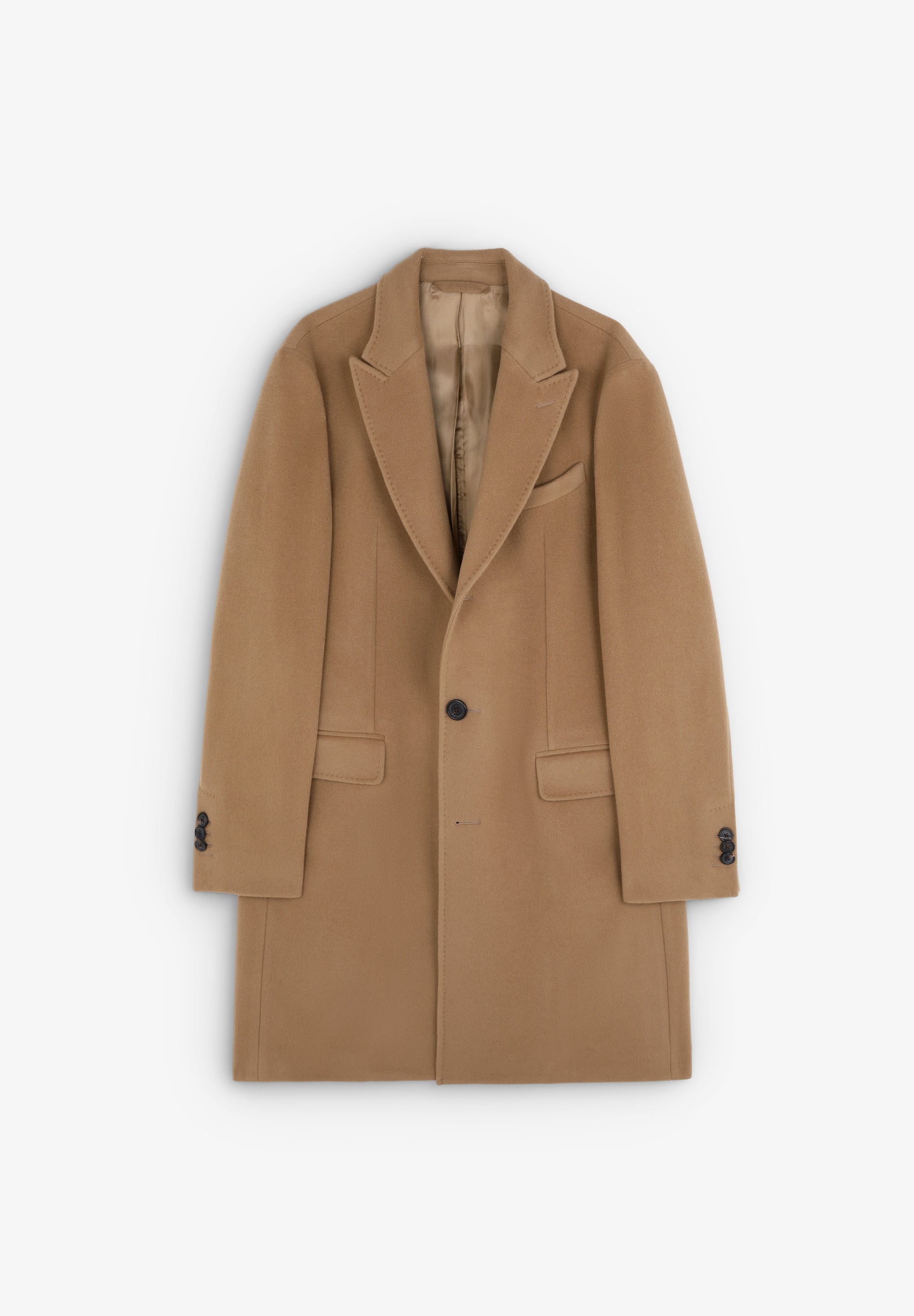 CLOTH COAT WITH PEAKED LAPEL