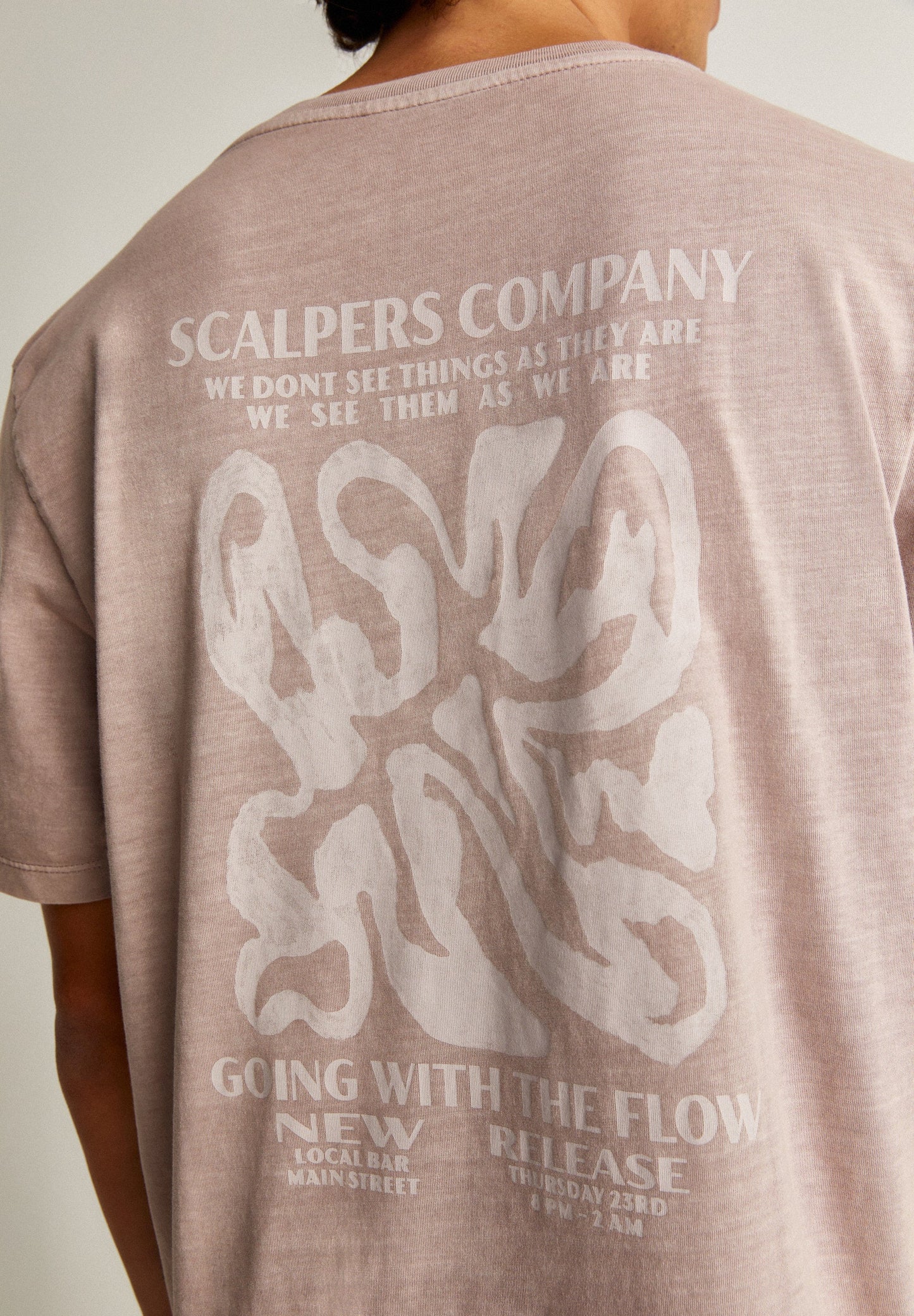 FADED EFFECT T-SHIRT WITH LOGO PRINT