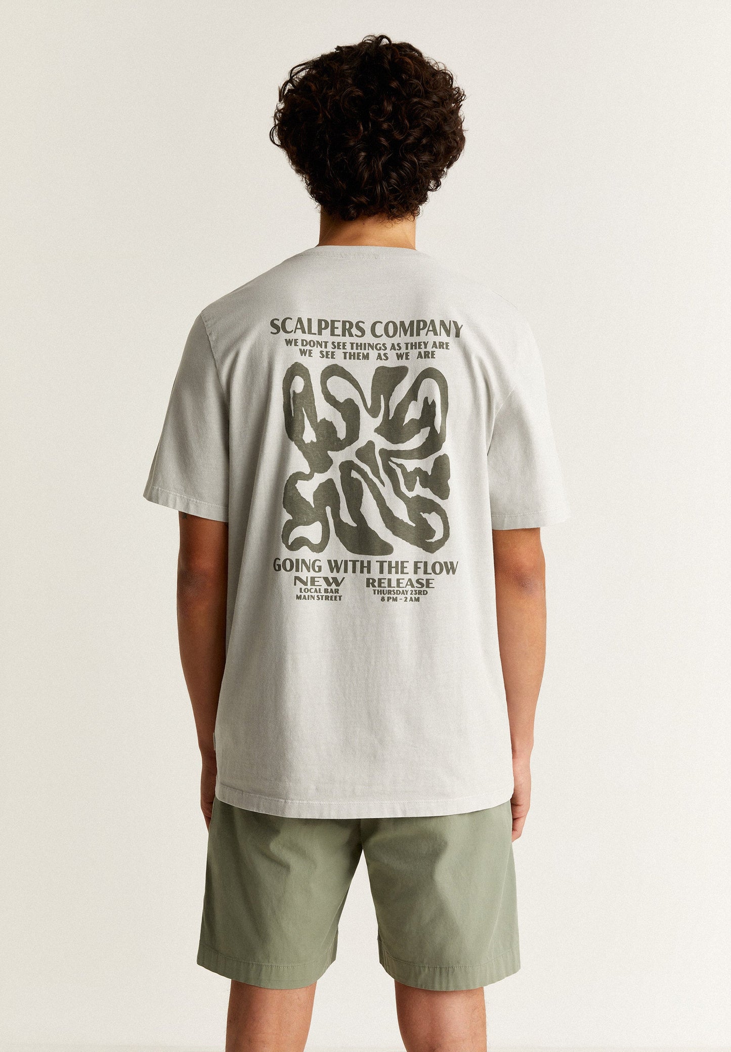 FADED EFFECT T-SHIRT WITH LOGO PRINT