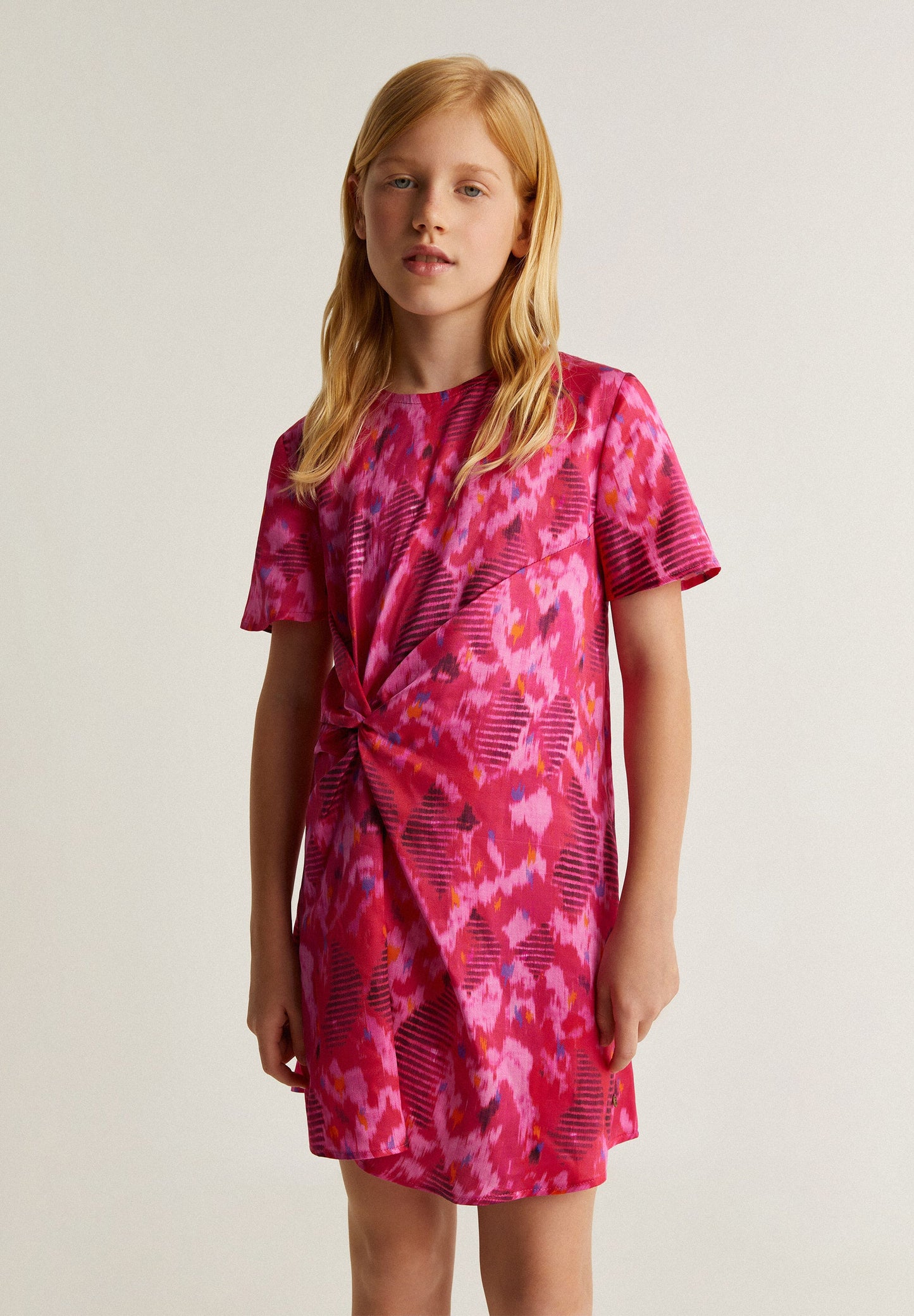 SHORT DRESS WITH SIDE GATHERING